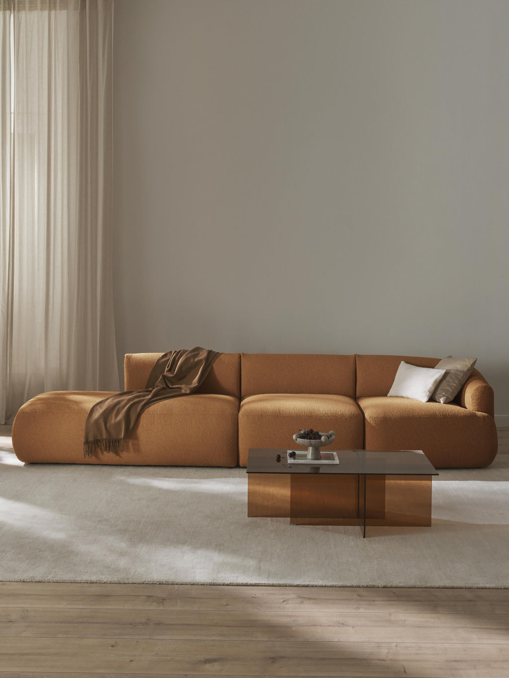 Sofia Modular Bouclé Chaise (4-seater)