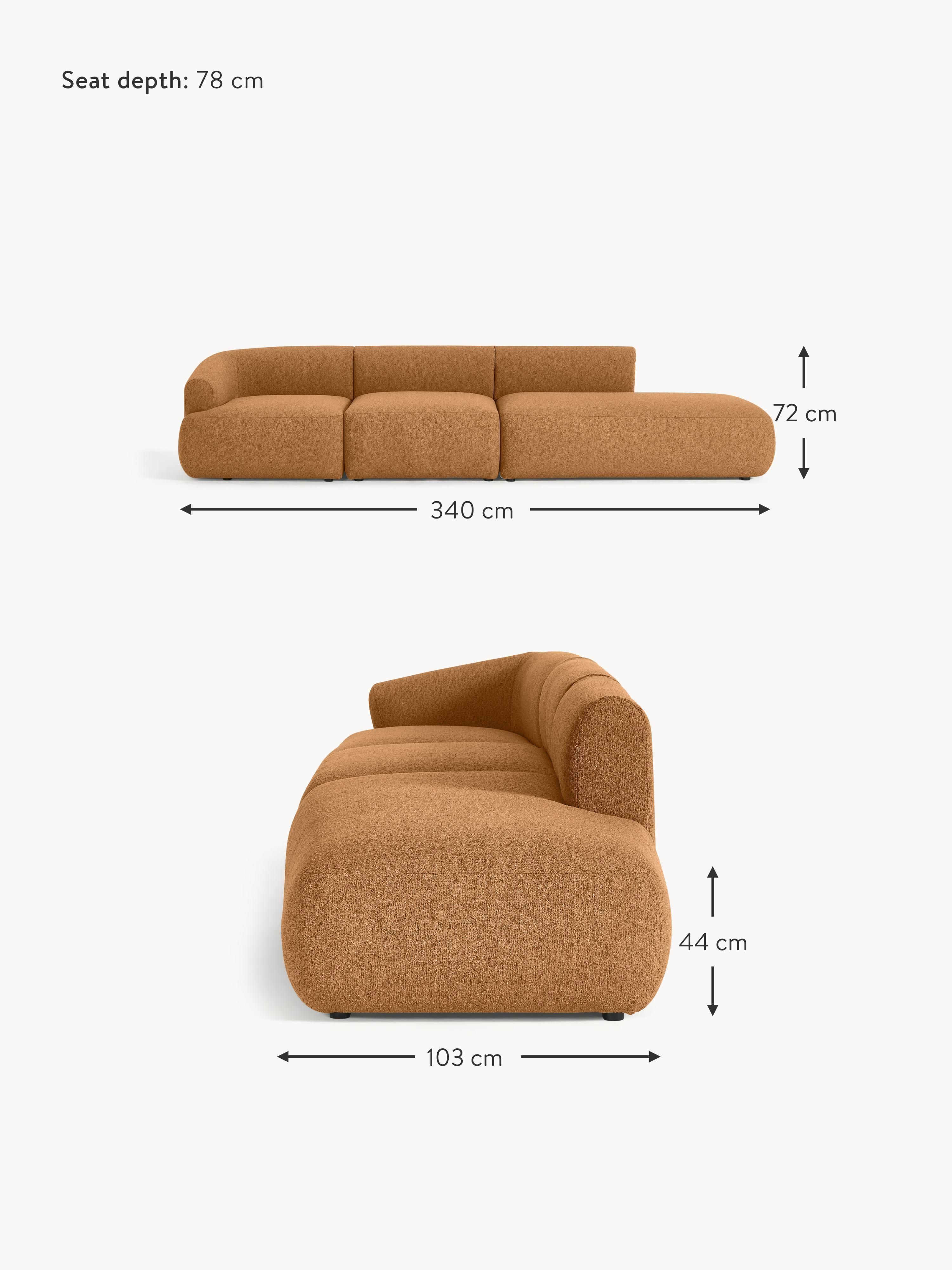 Sofia Modular Bouclé Chaise (4-seater)