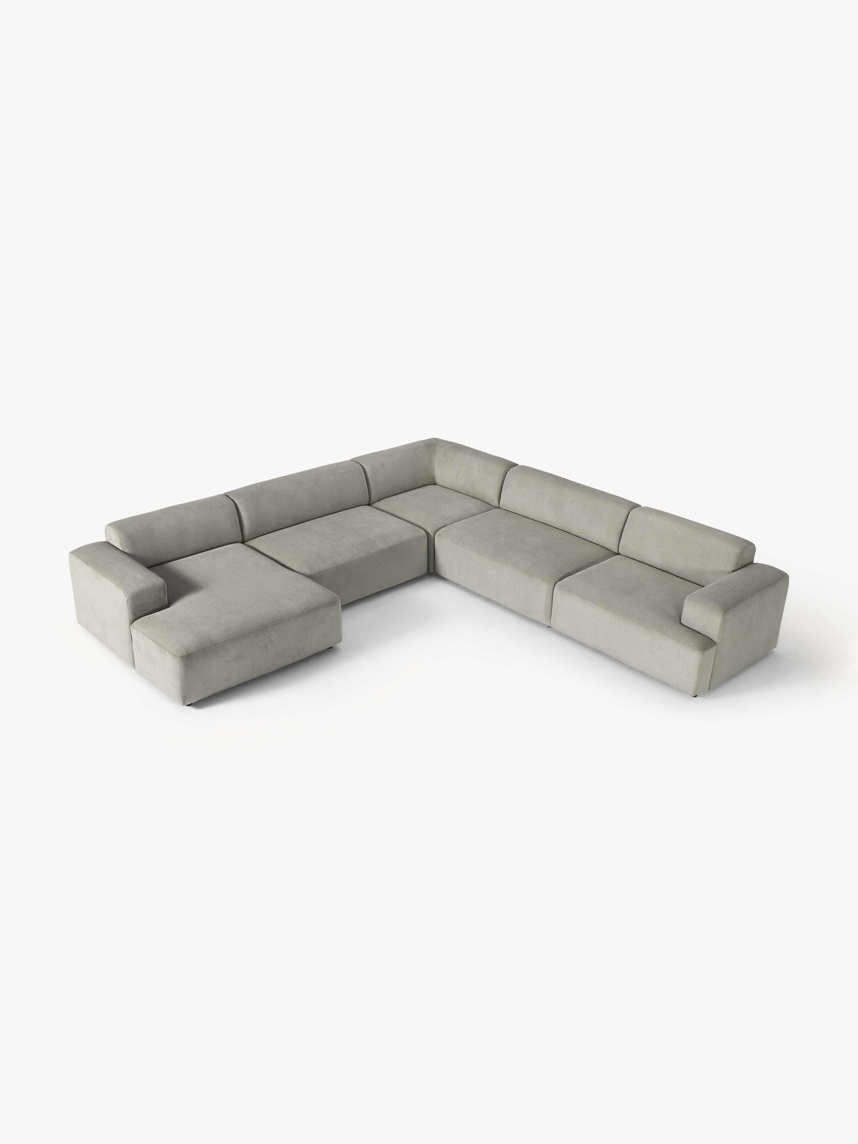 Melva XL Corduroy Corner Sofa