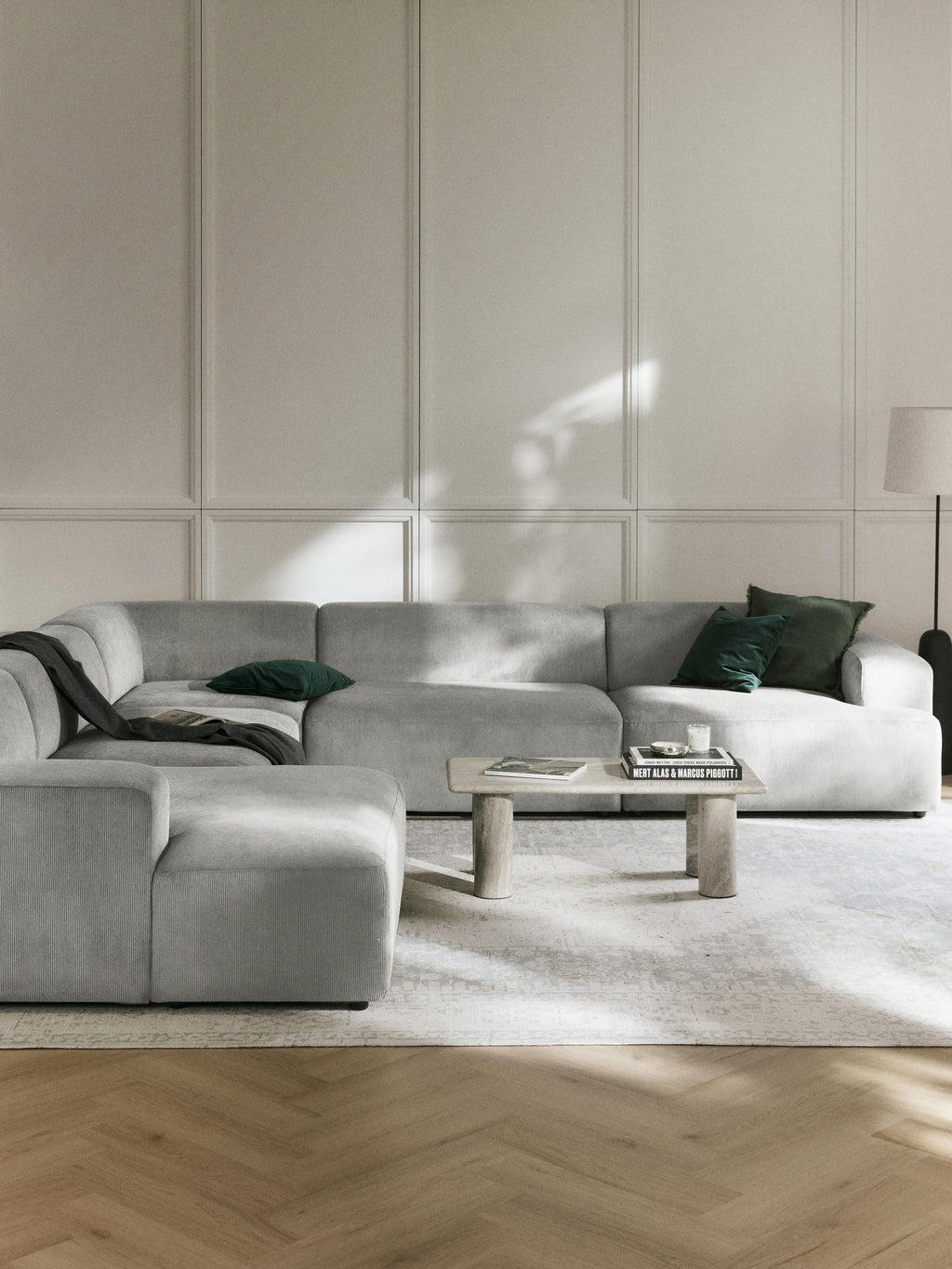 Melva XL Corduroy Corner Sofa