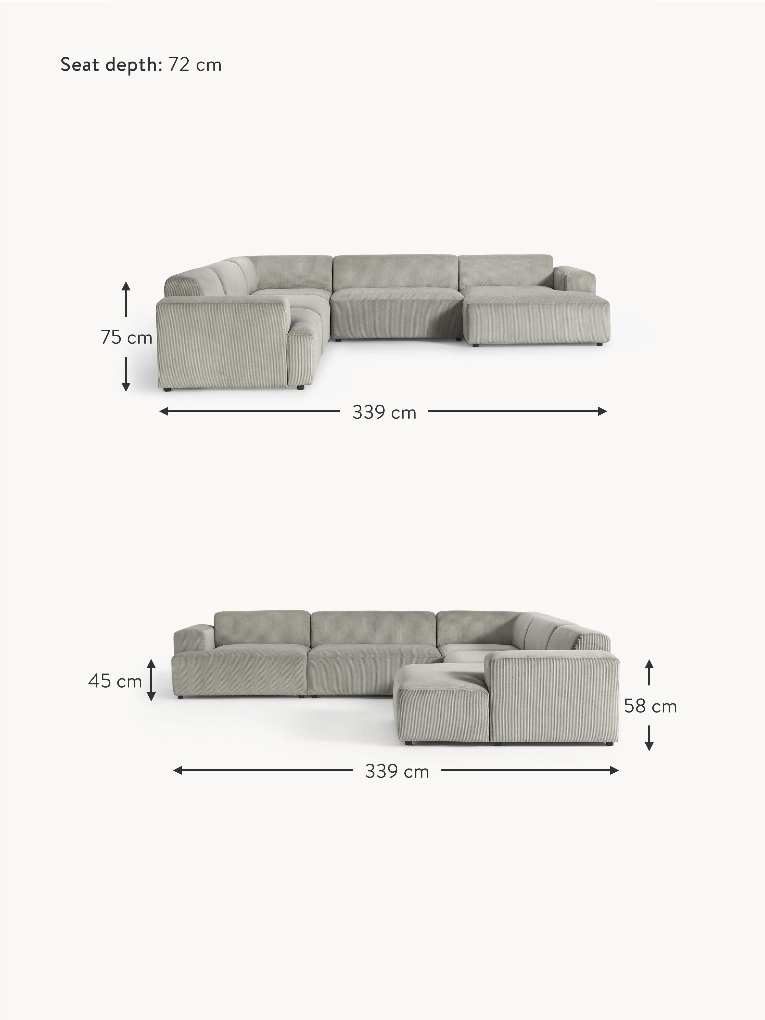 Melva XL Corduroy Corner Sofa