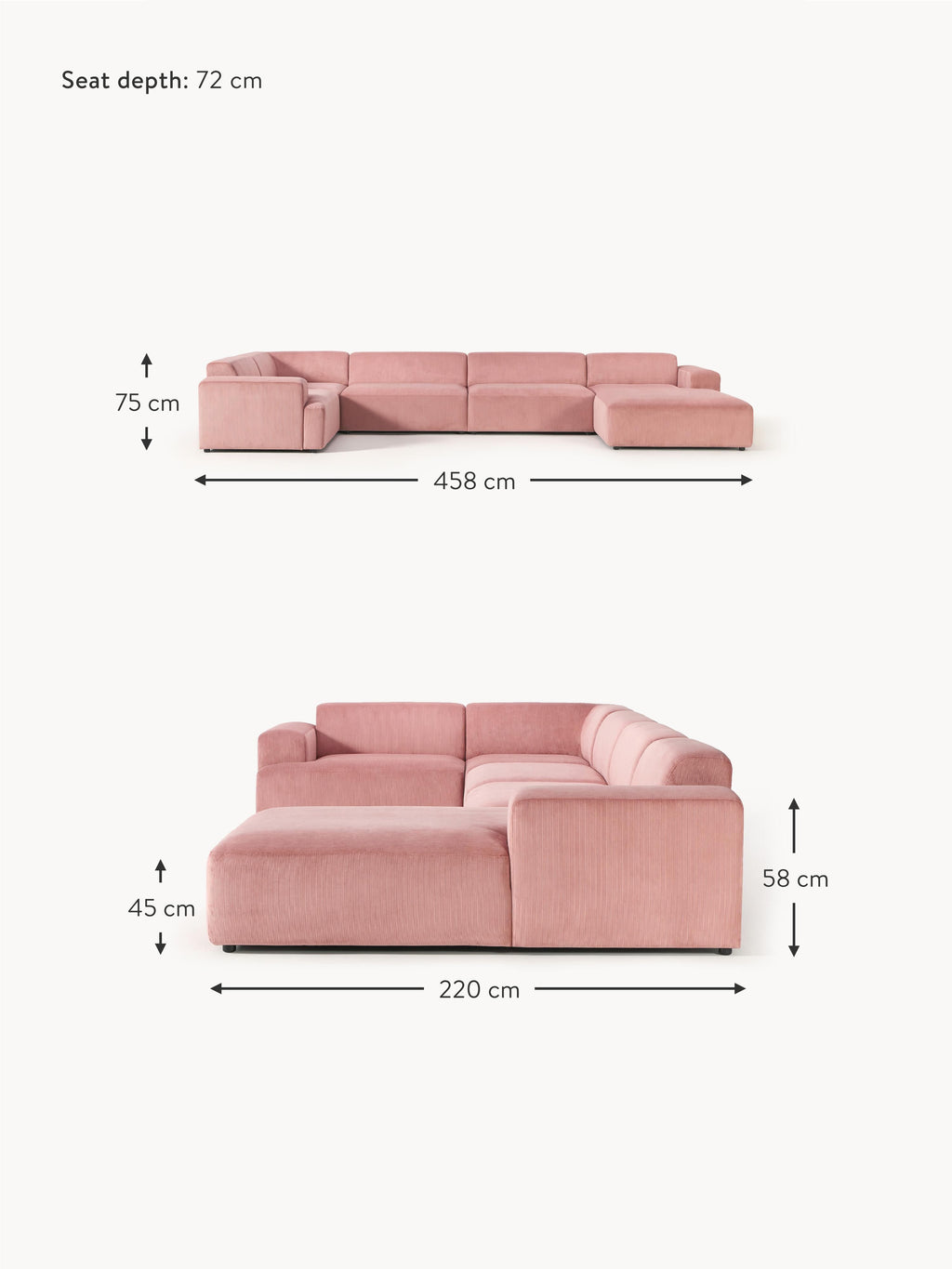 Melva XL Corduroy Sofa