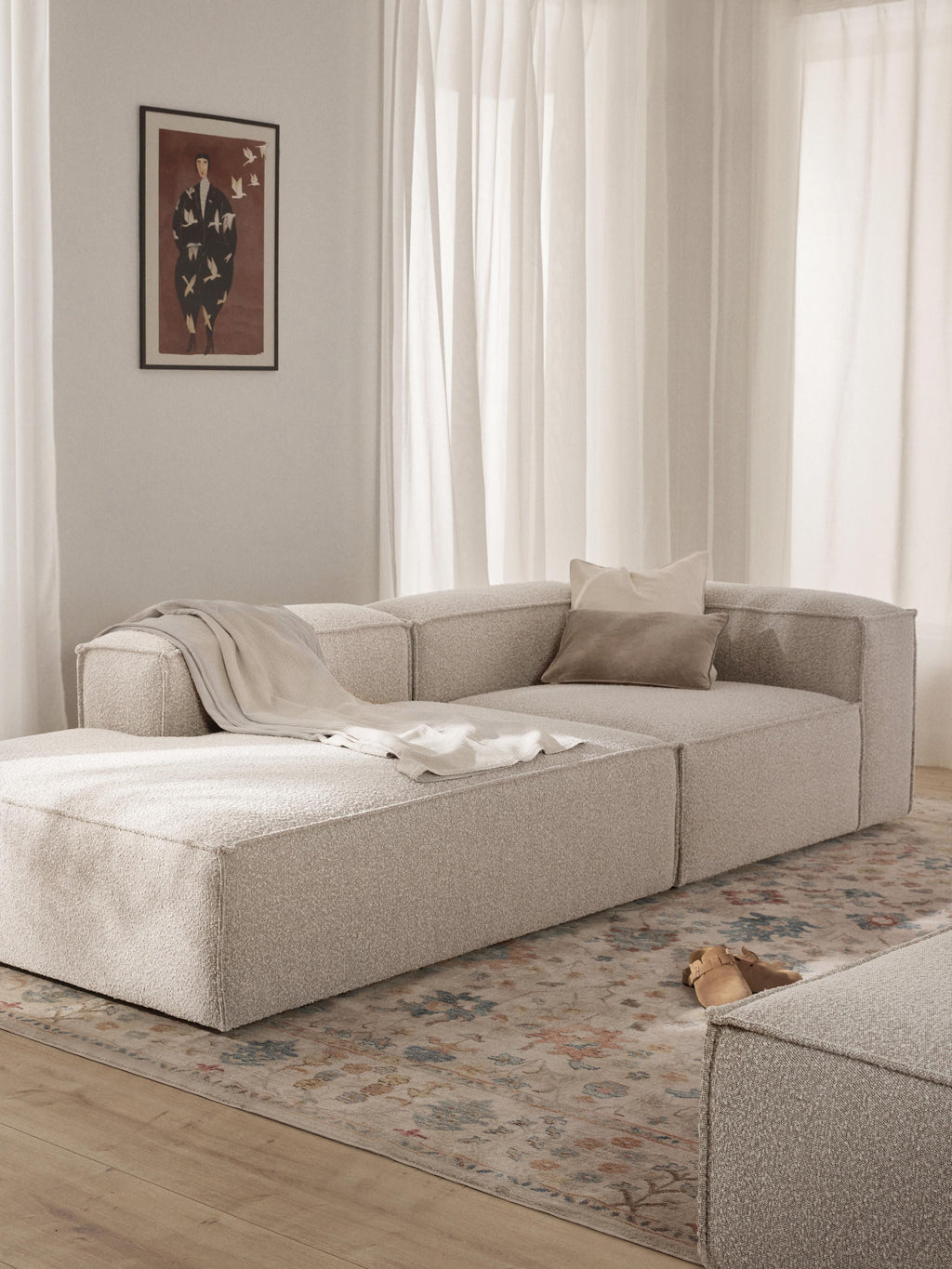 Lennon Bouclé Modular Ottoman