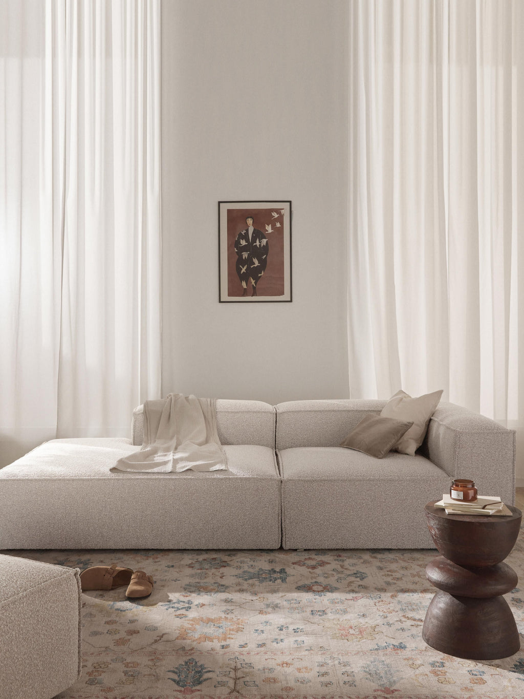 Lennon Bouclé Modular Ottoman