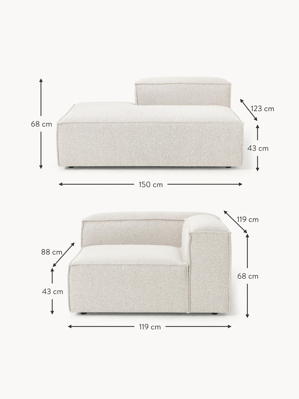 Lennon Bouclé Modular Ottoman