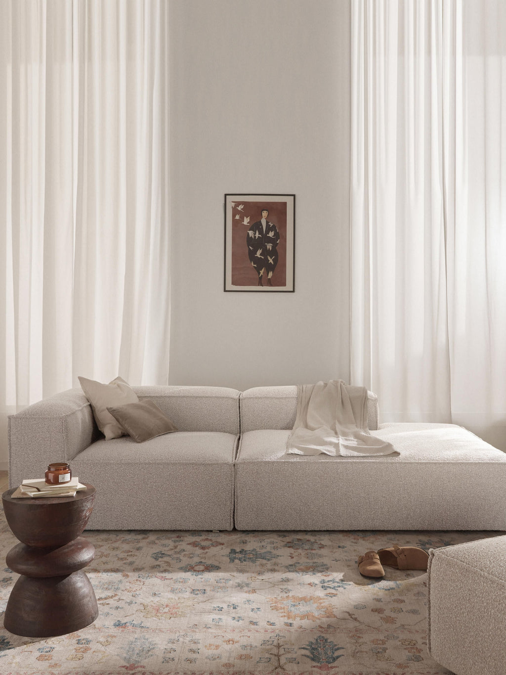 Lennon Bouclé Modular Ottoman