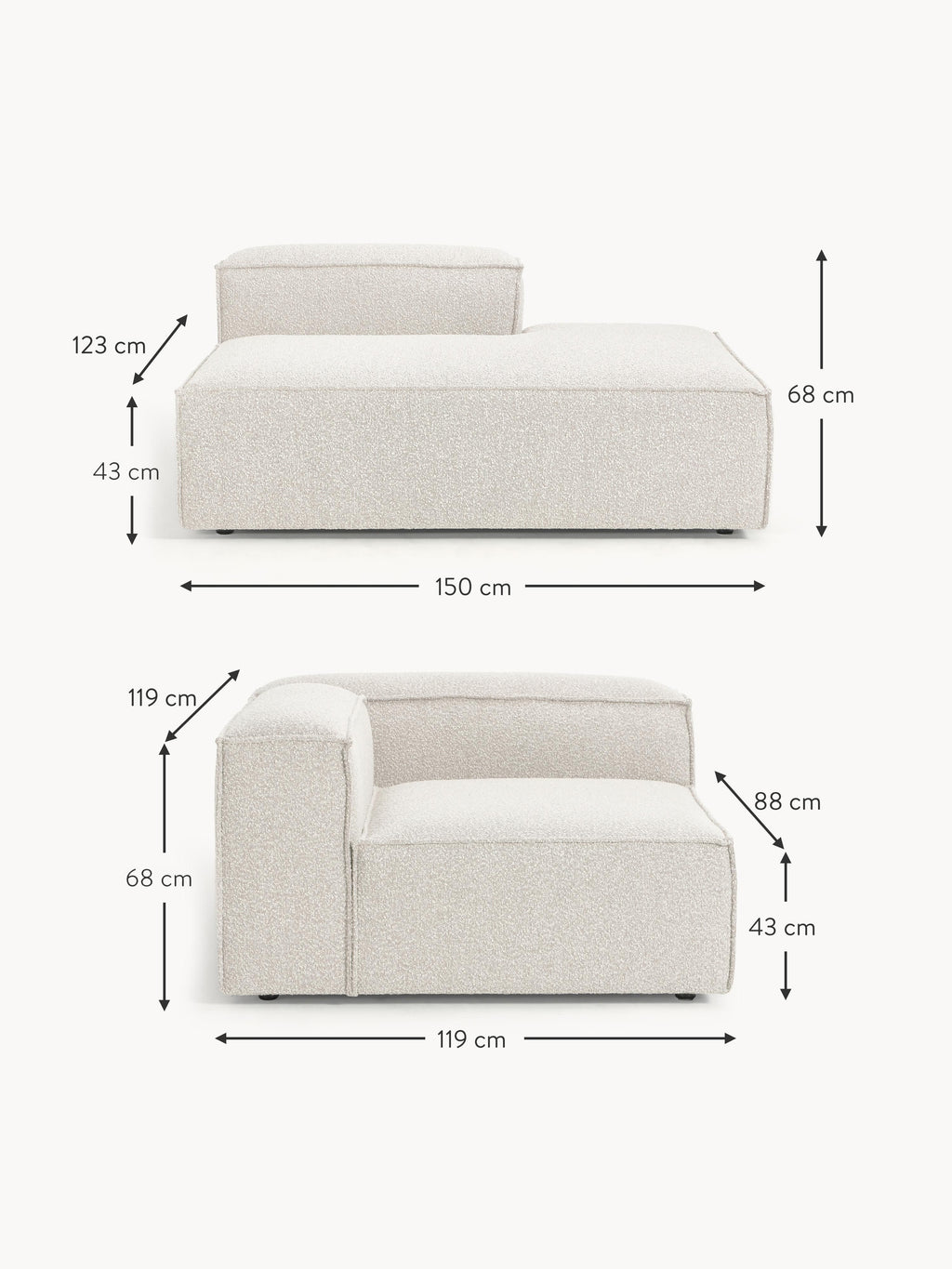 Lennon Bouclé Modular Ottoman
