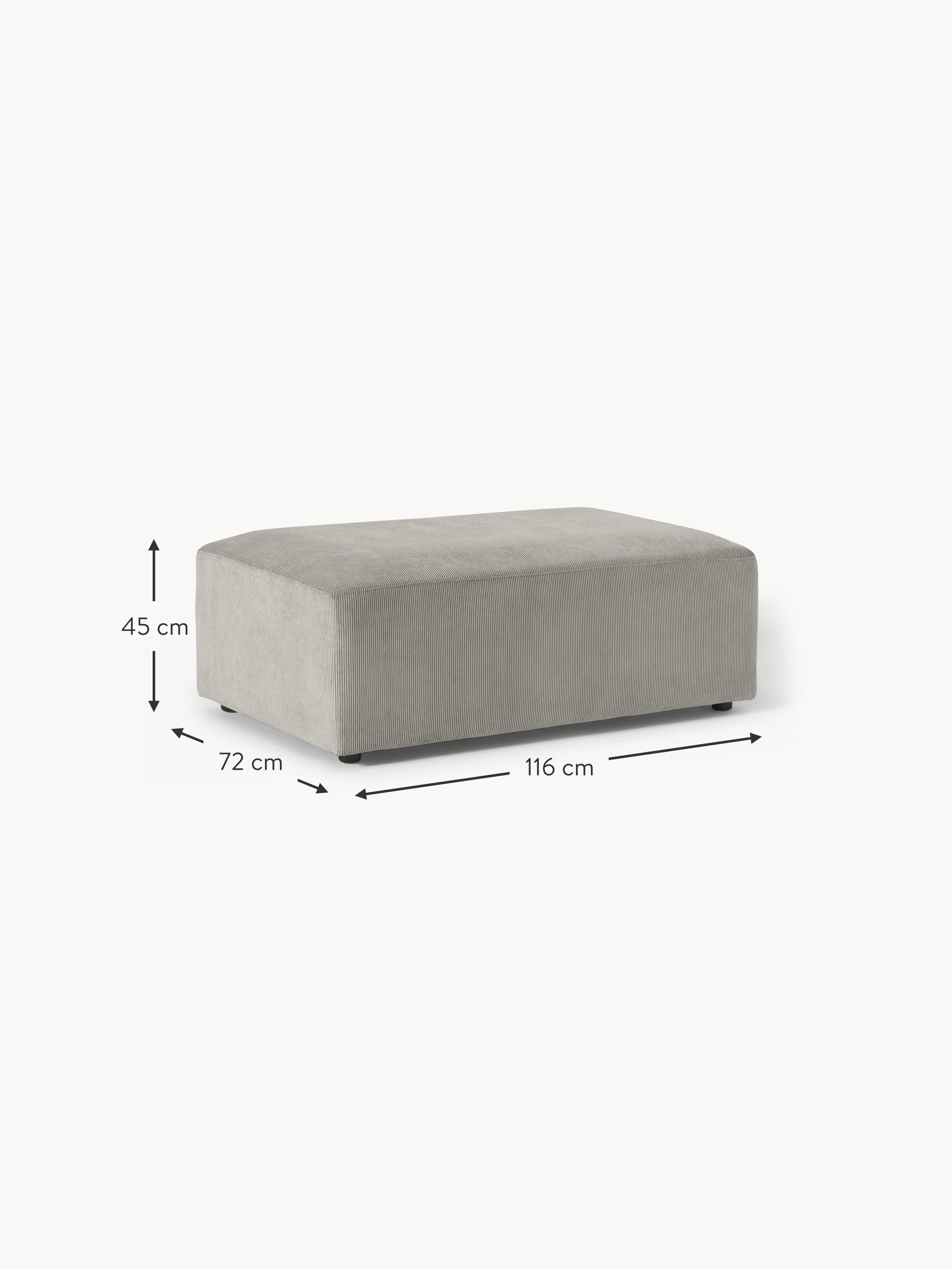 Melva Corduroy XL Ottoman, W 116 x D 72 cm