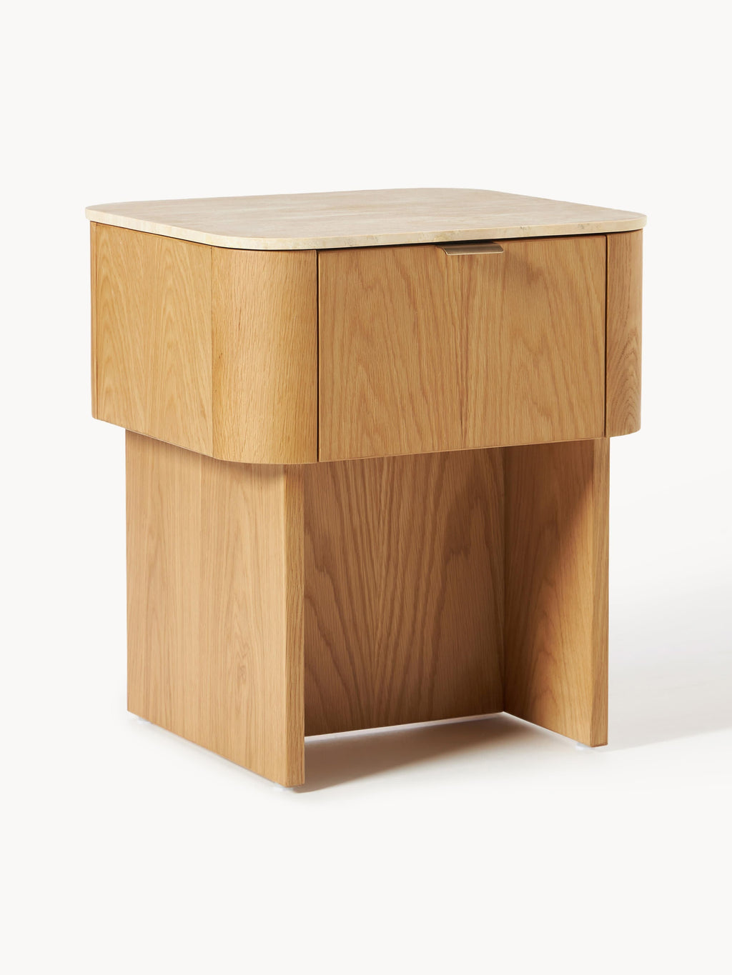 Gallery image 1 - Wooden Bedside Table Zumi with Travertine Table Top