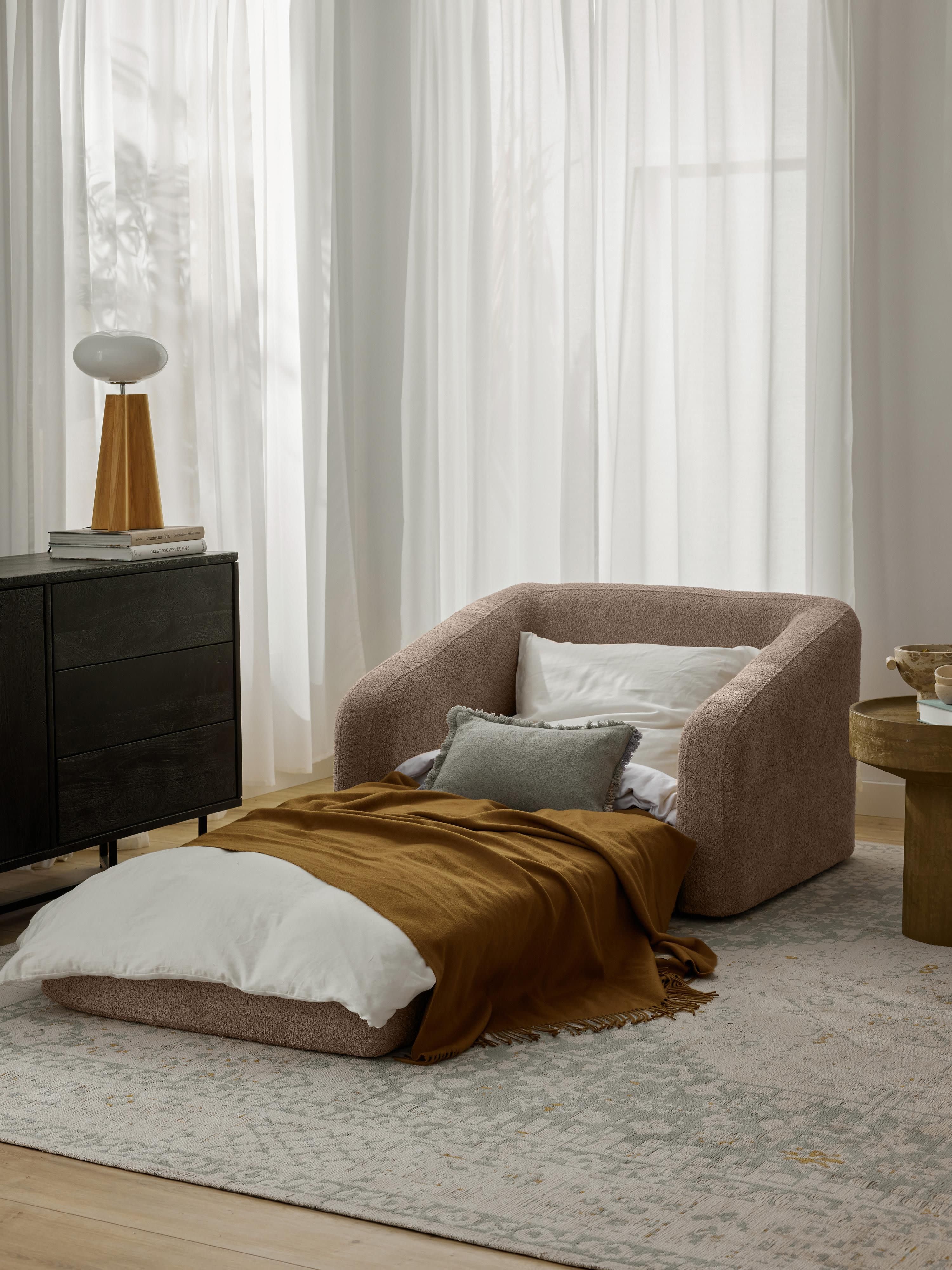 Eliot Teddy Bouclé Armchair Bed