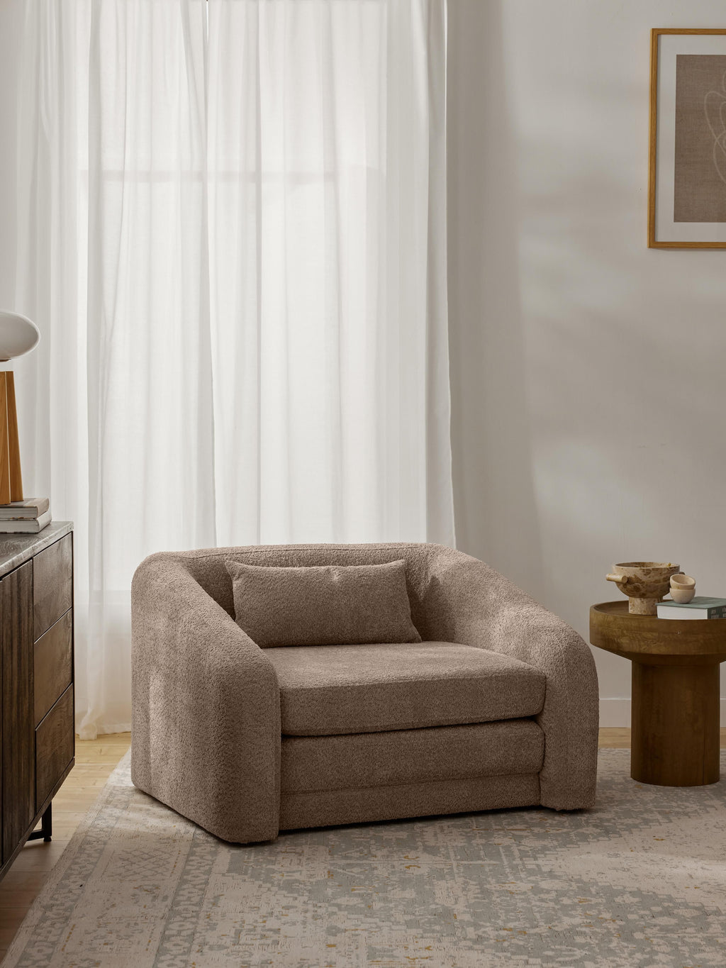 Eliot Teddy Bouclé Armchair Bed