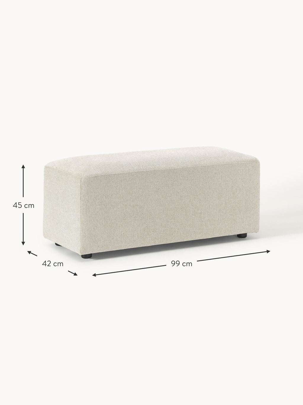 Melva Ottoman, W 99 x D 42 cm