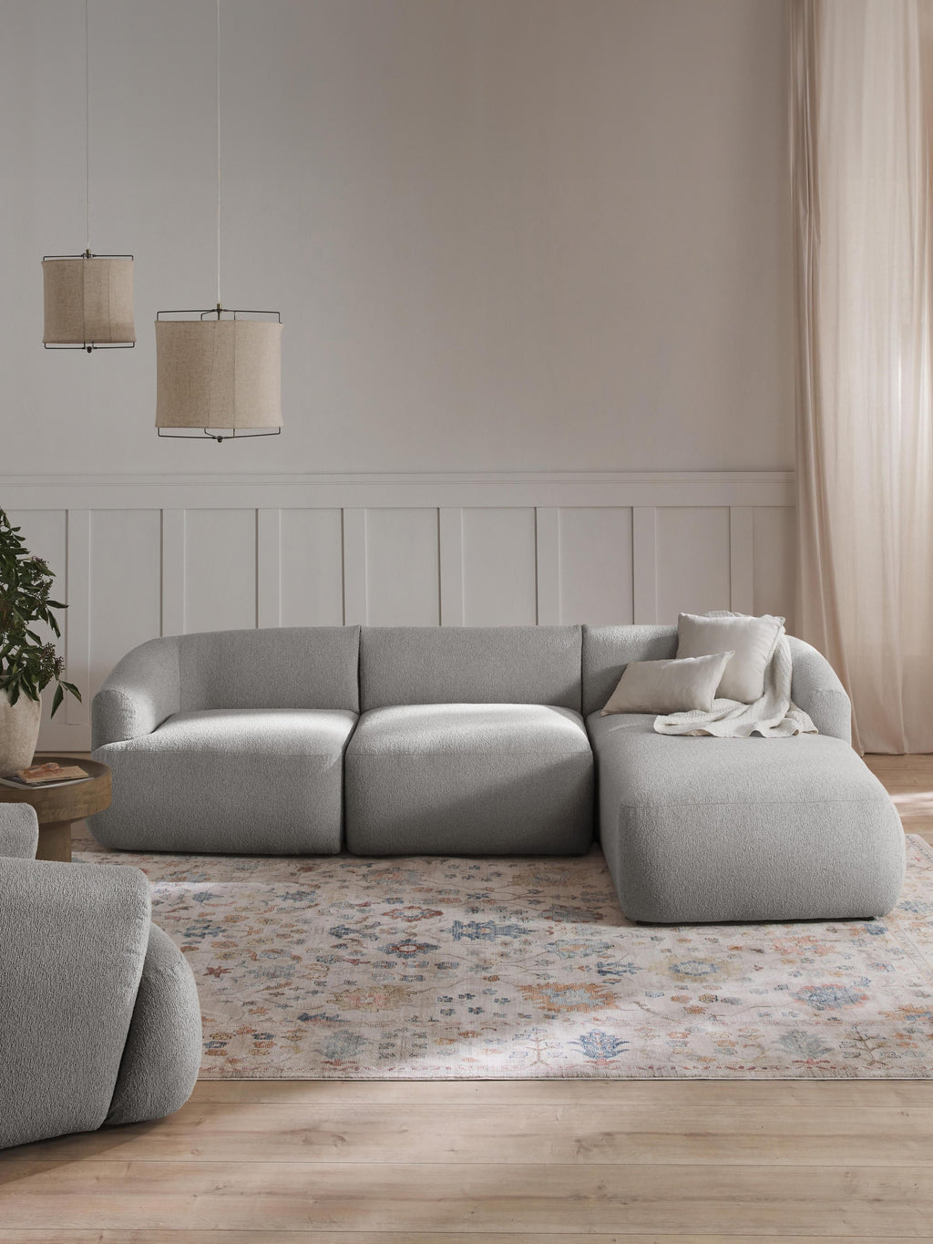 Sofia Modular Bouclé Corner Sofa (4-seater)