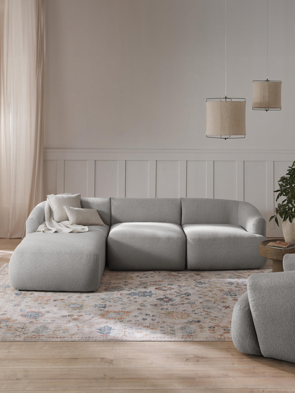 Sofia Modular Bouclé Corner Sofa (4-seater)