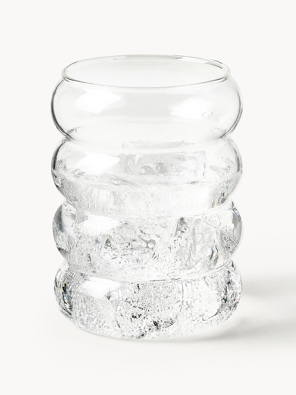 Bubbly Mouth-Blown Borosilicate Tumblers, Set of 4