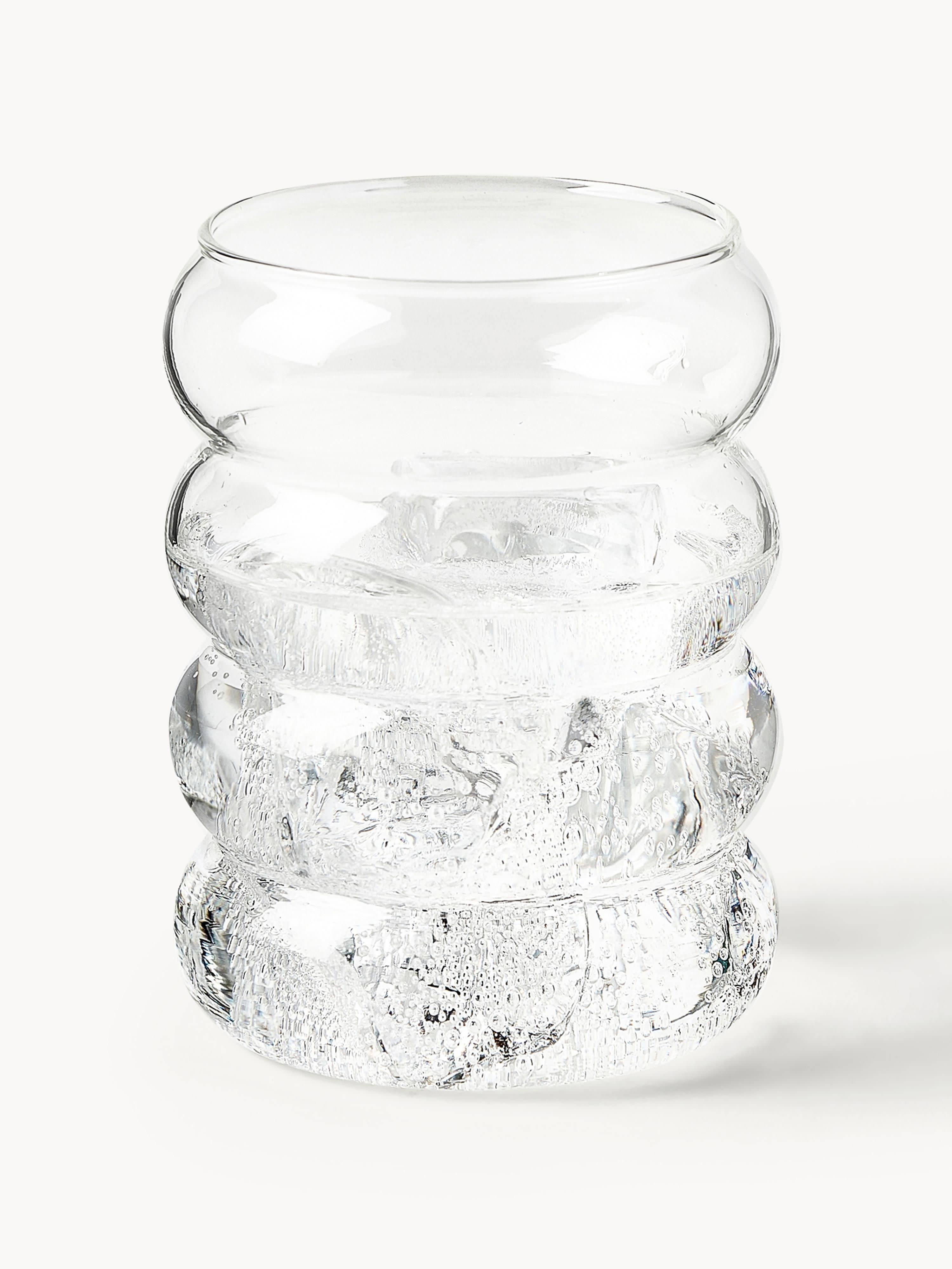 Bubbly Mouth-Blown Borosilicate Tumblers, Set of 4