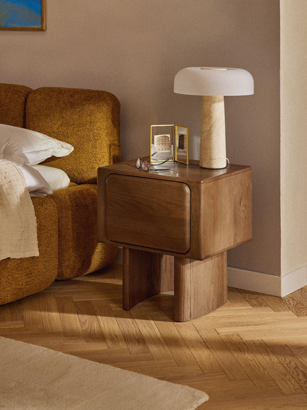 Chandler Oak Wood Bedside Table