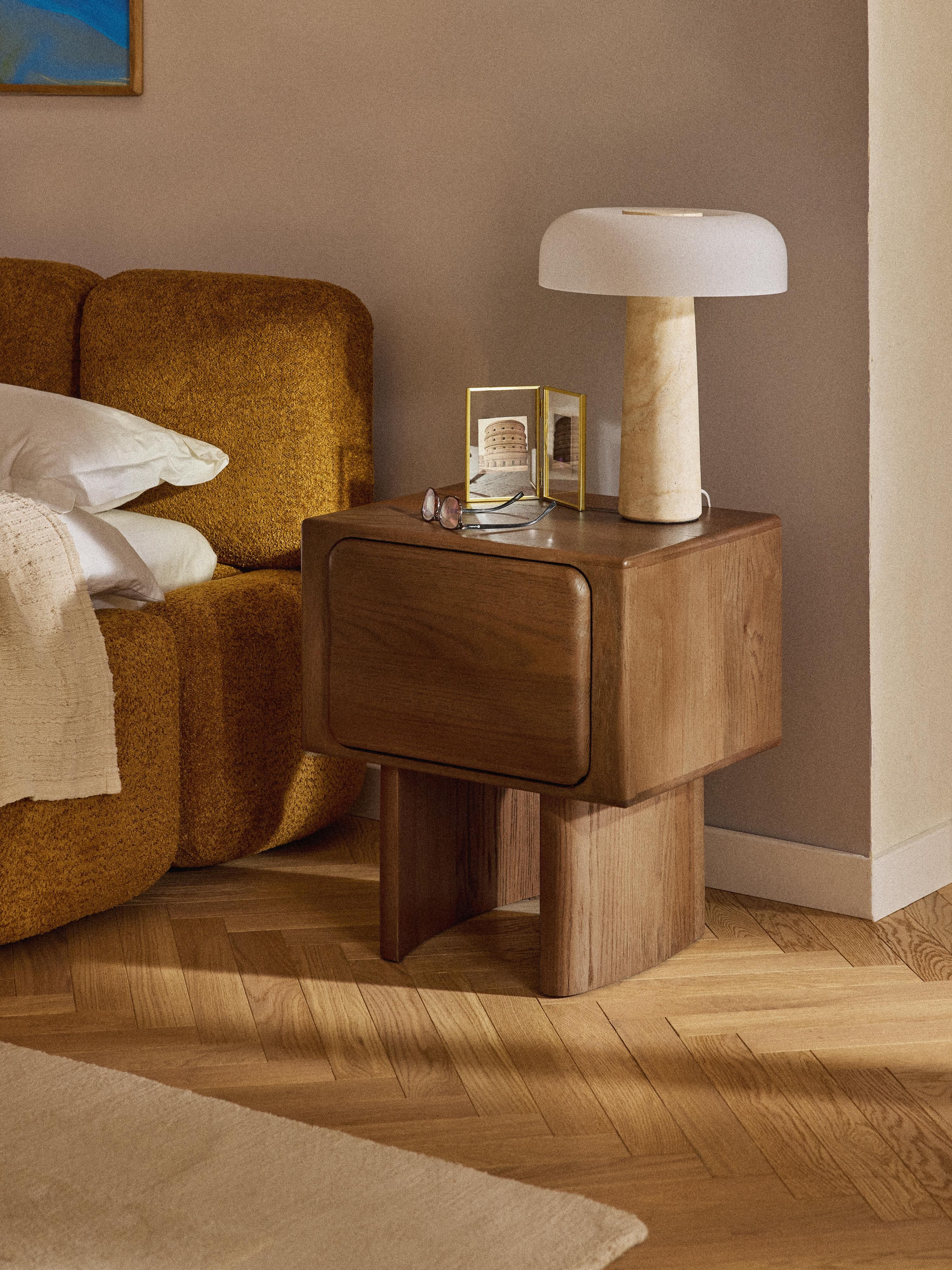 Chandler Oak Wood Bedside Table