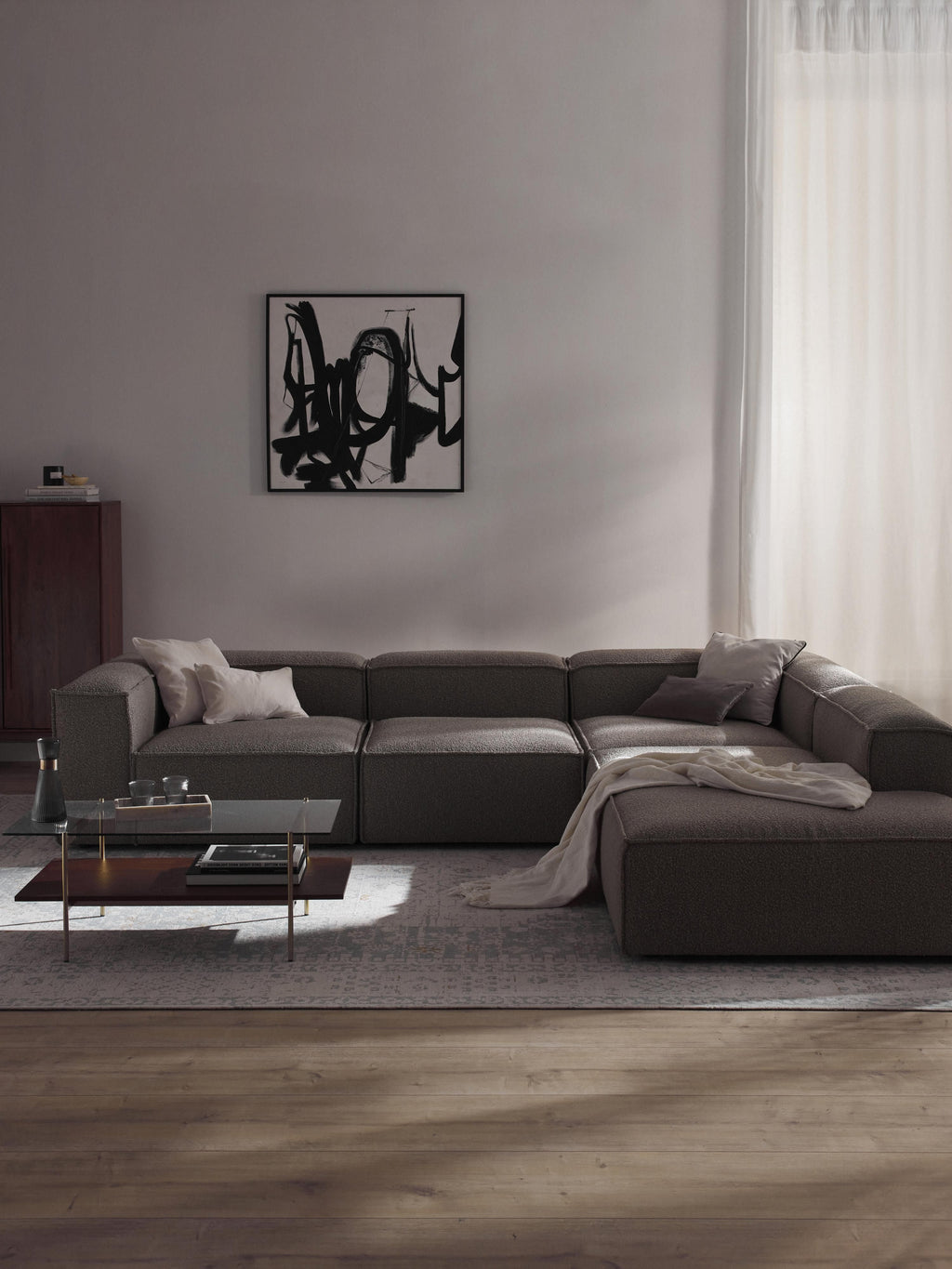 Lennon Bouclé Modular Corner Sofa (4-seater)