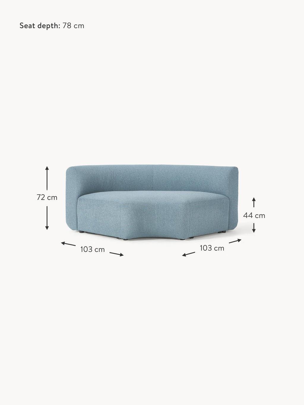 Sofia Round Bouclé Corner Module