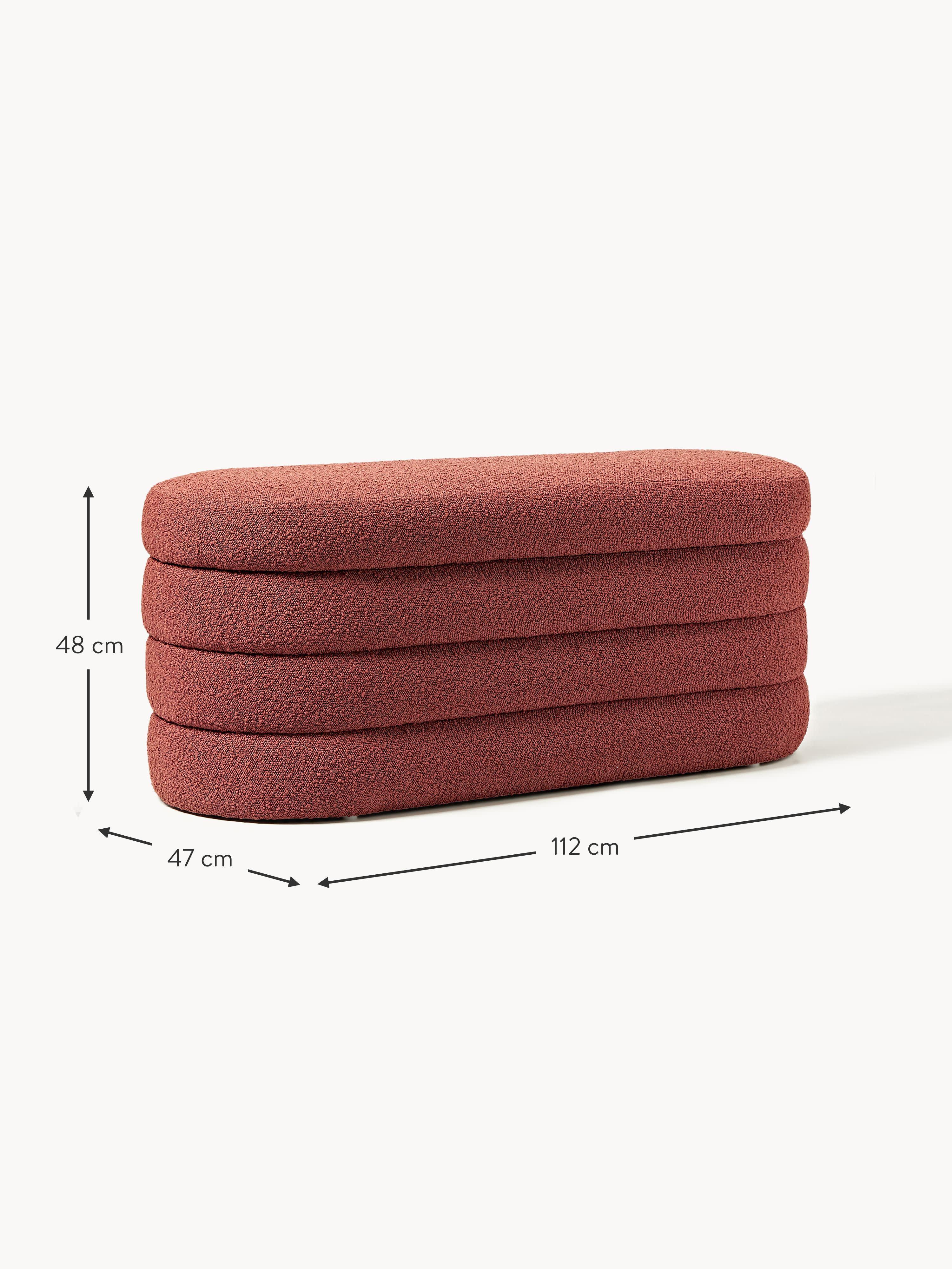 Alto Bouclé Upholstered Bench with Storage Space