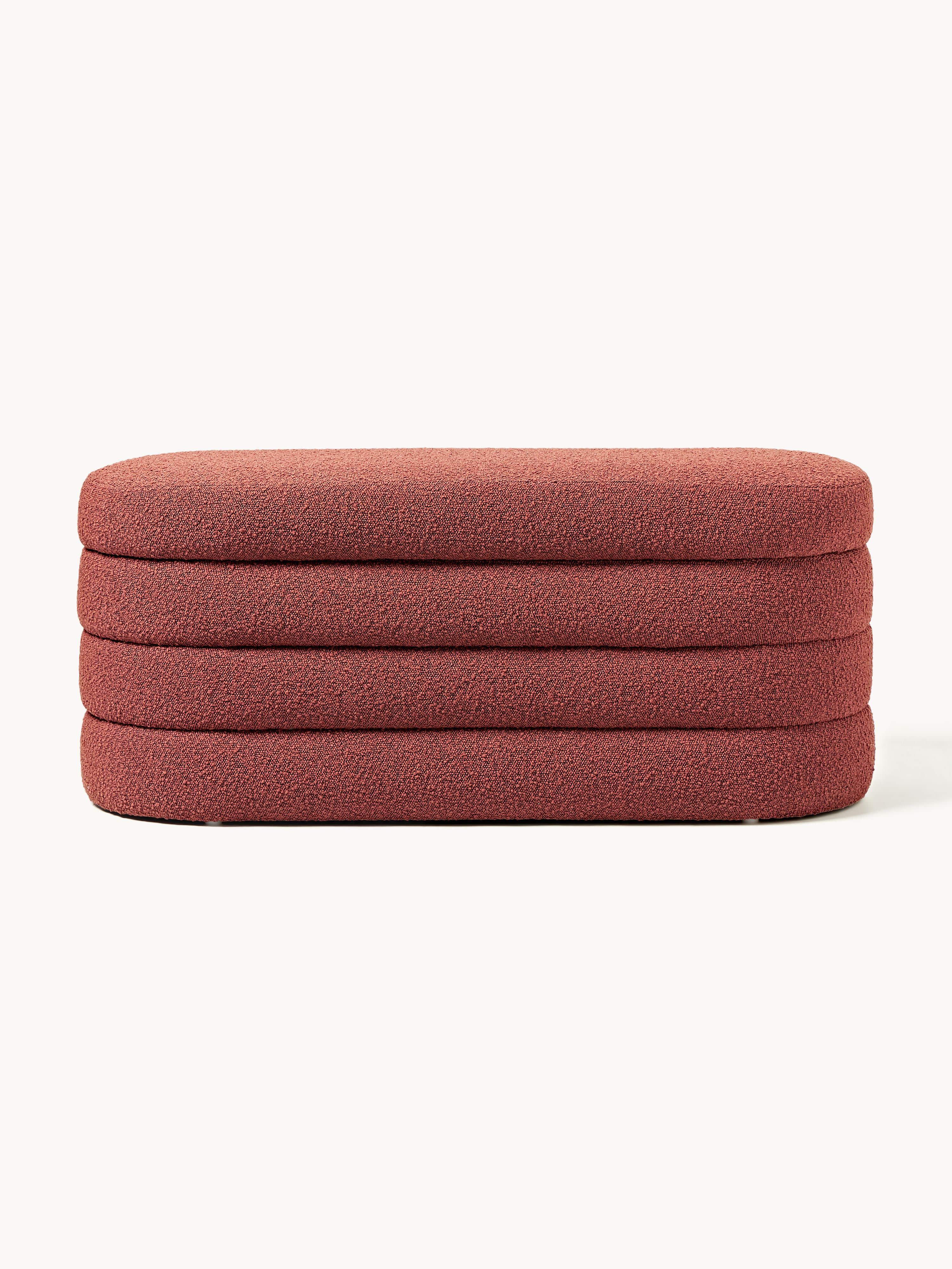 Alto Bouclé Upholstered Bench with Storage Space