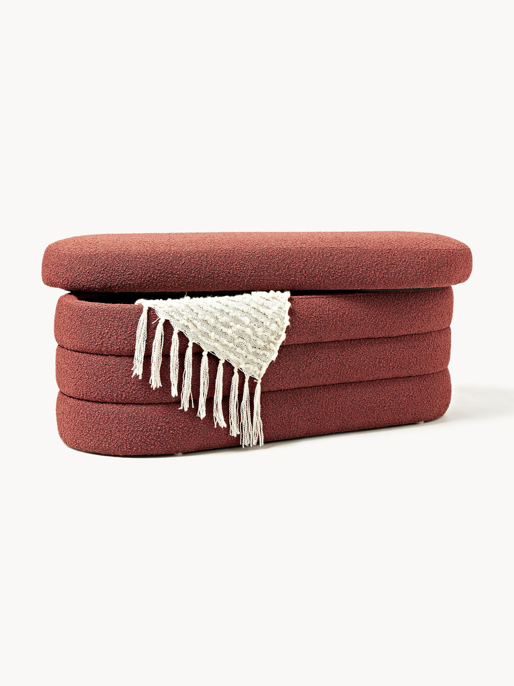 Alto Bouclé Upholstered Bench with Storage Space
