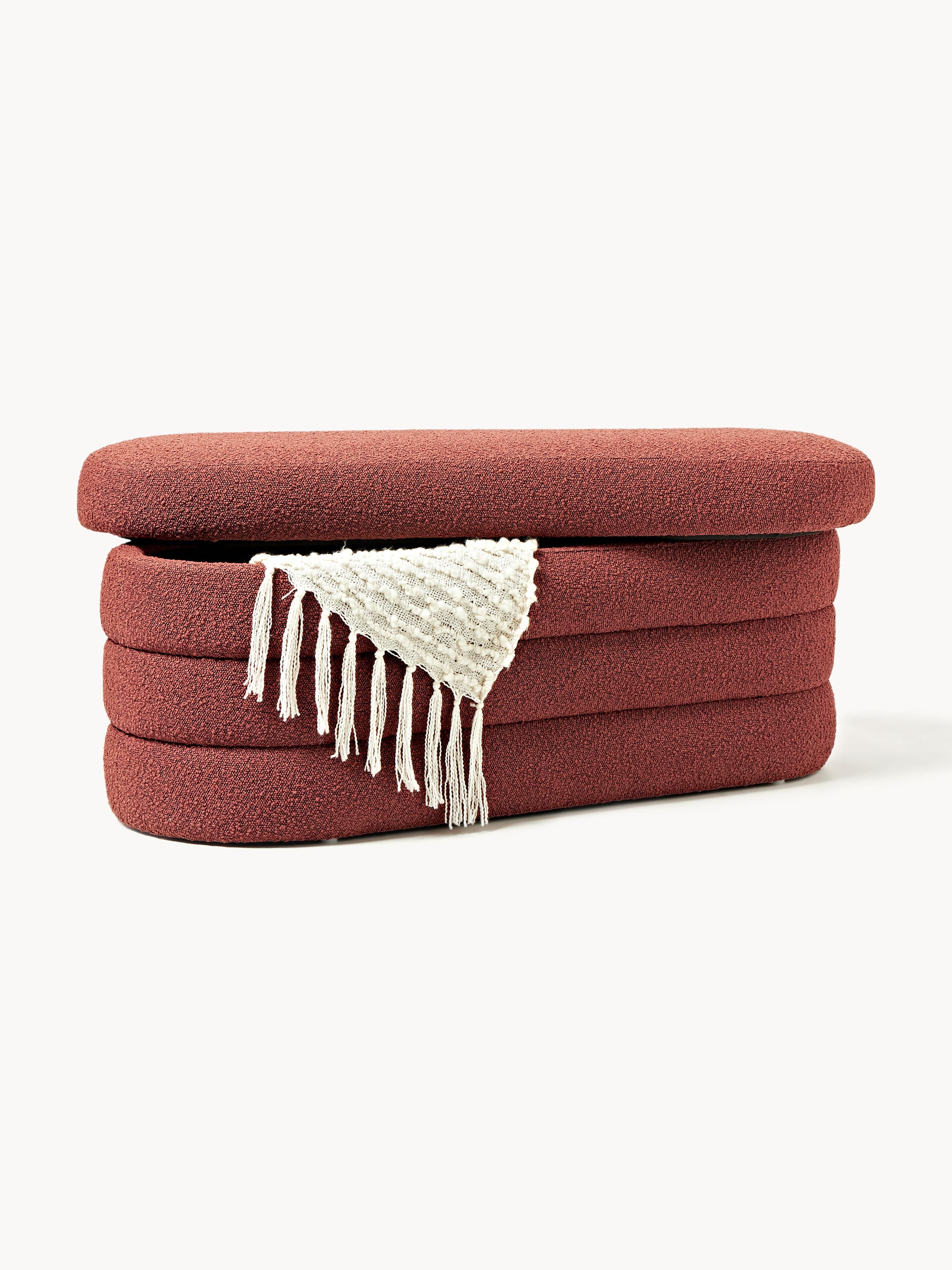 Alto Bouclé Upholstered Bench with Storage Space