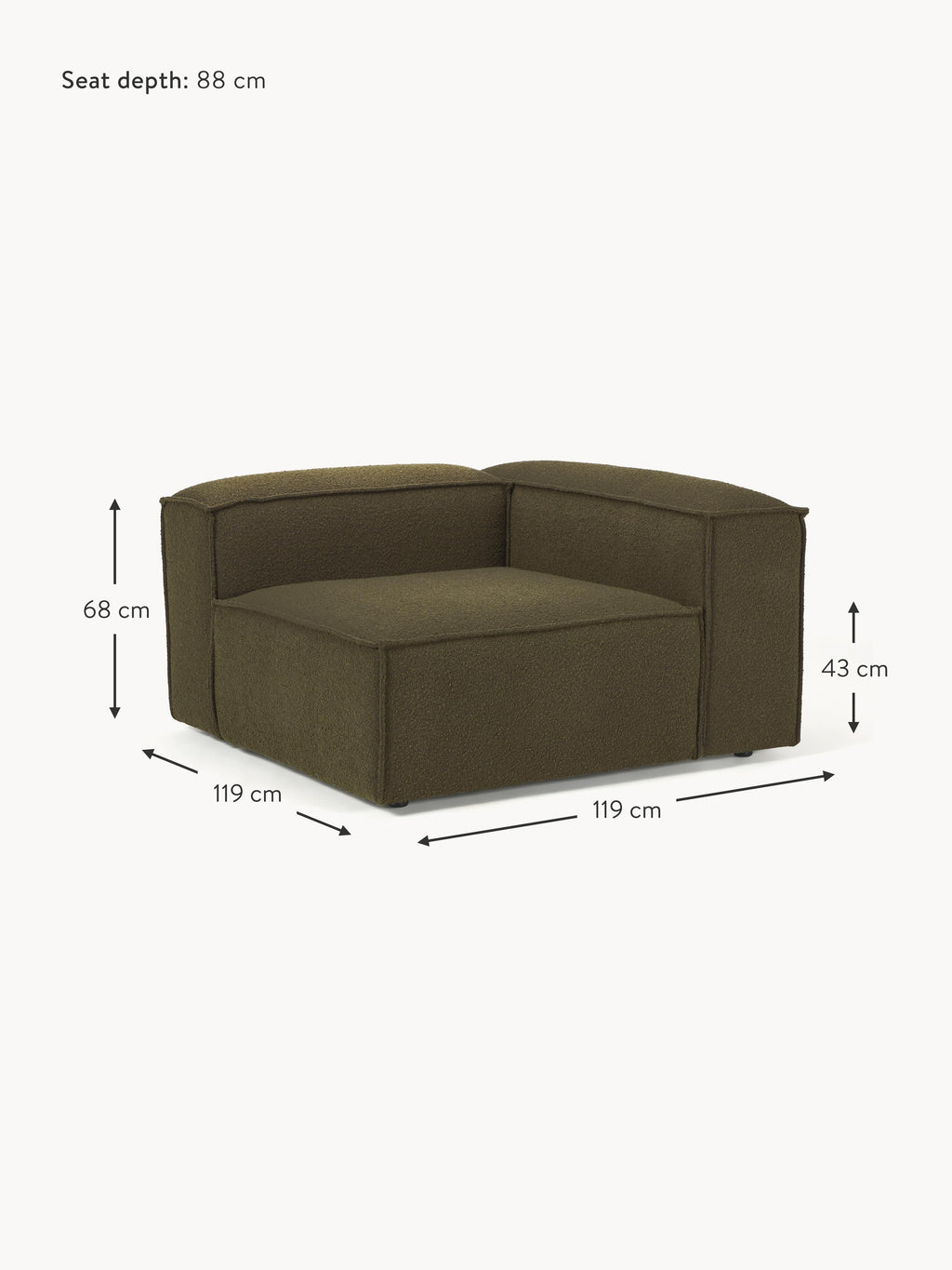 Lennon Bouclé Corner Module