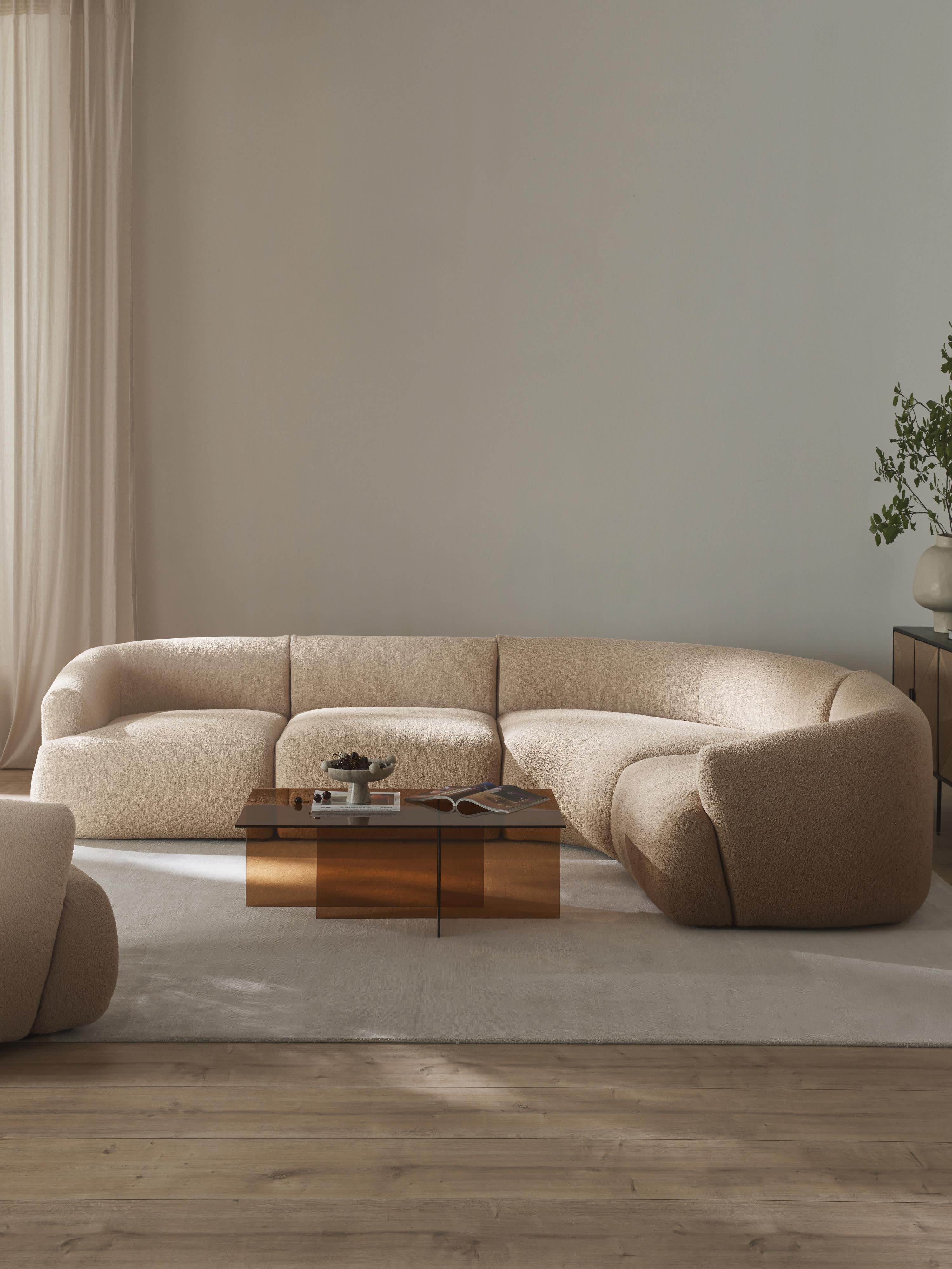 Sofia Modular Bouclé Corner Sofa (4-seater)