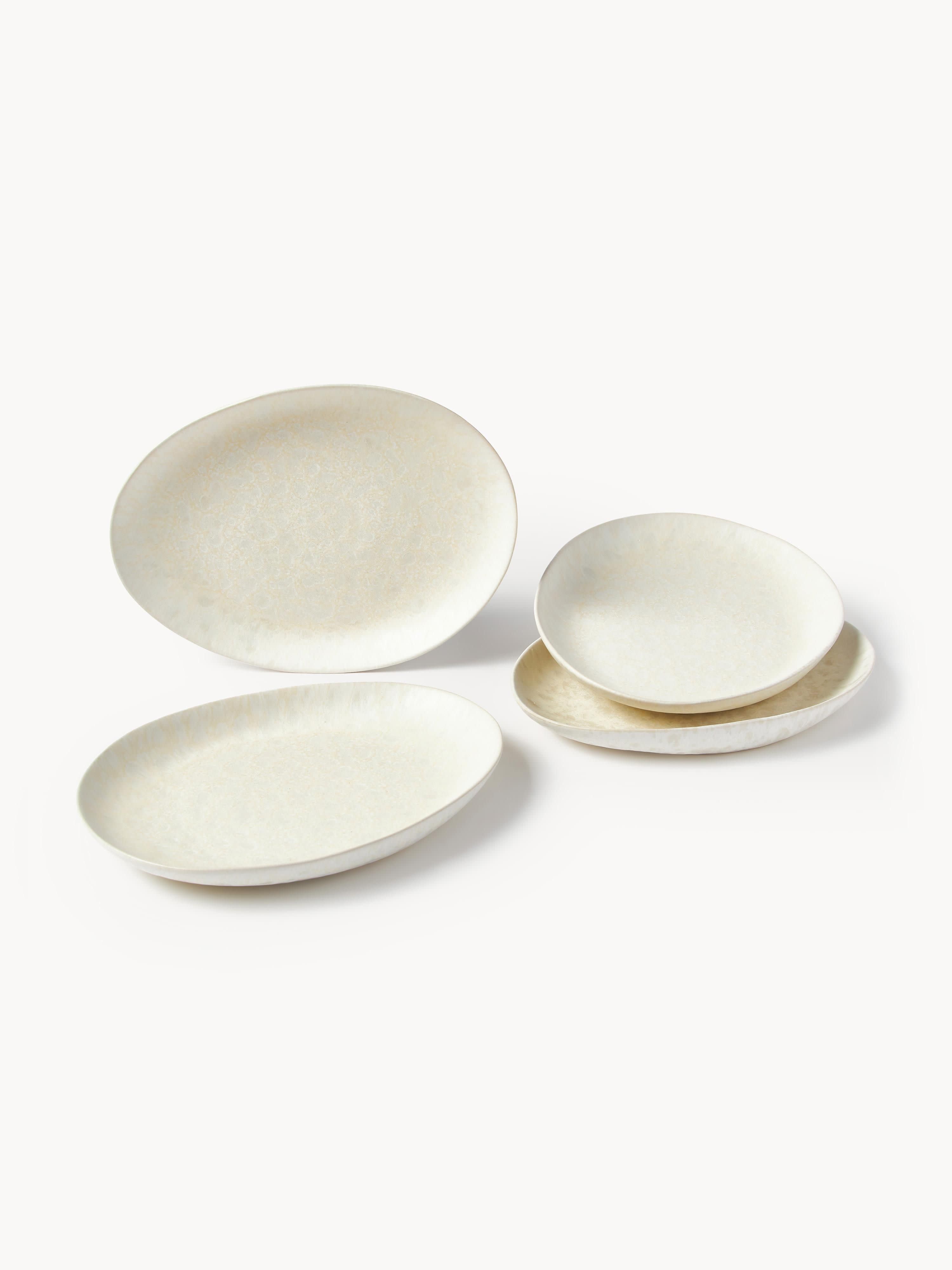 Macey Handmade Organic Shaped Tableware Set, 4 people, Set of 12