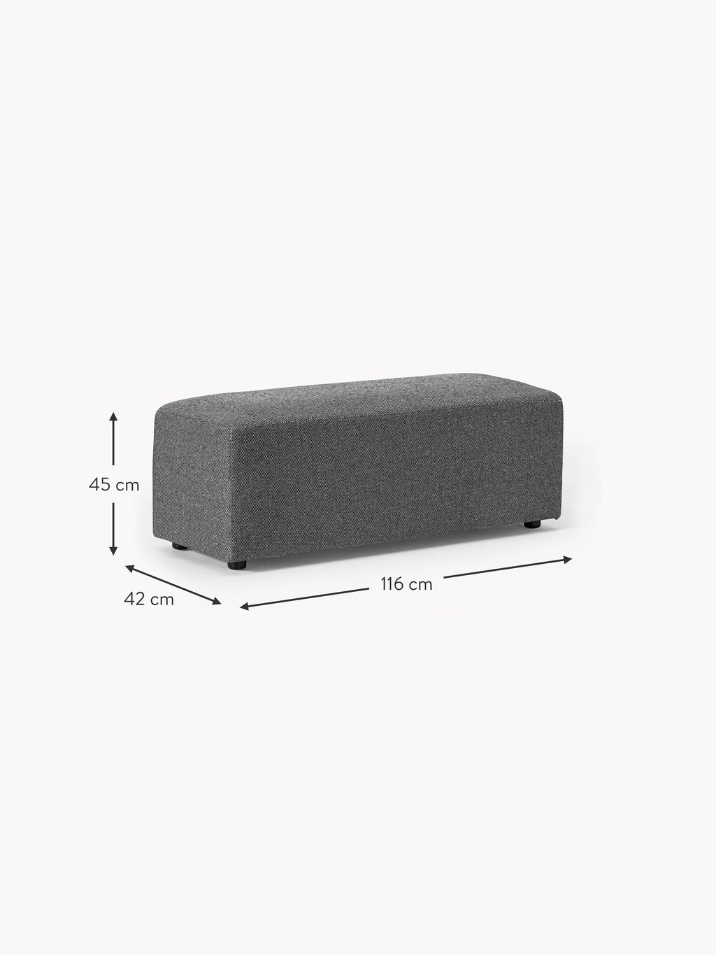 Melva XL Ottoman, W 116 x D 42 cm