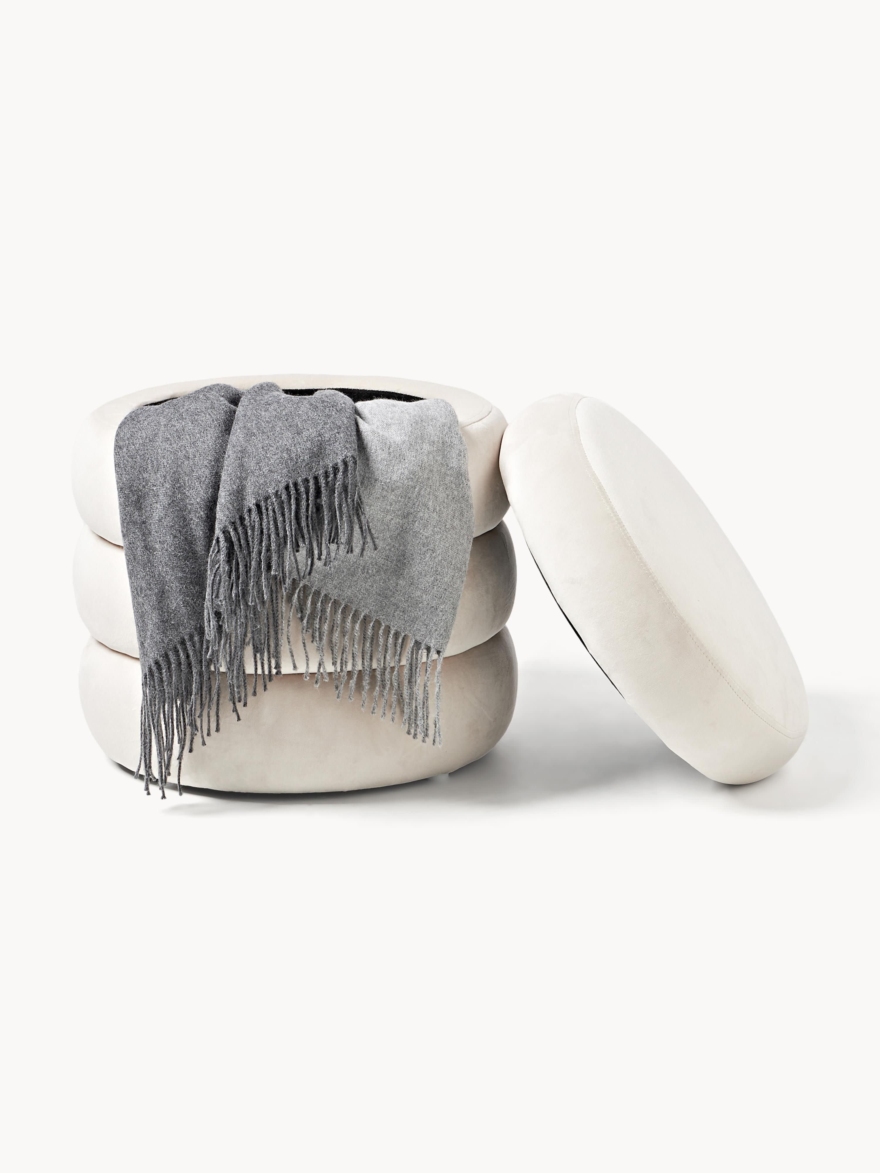 Alto Velvet Upholstered Stool with Storage Space