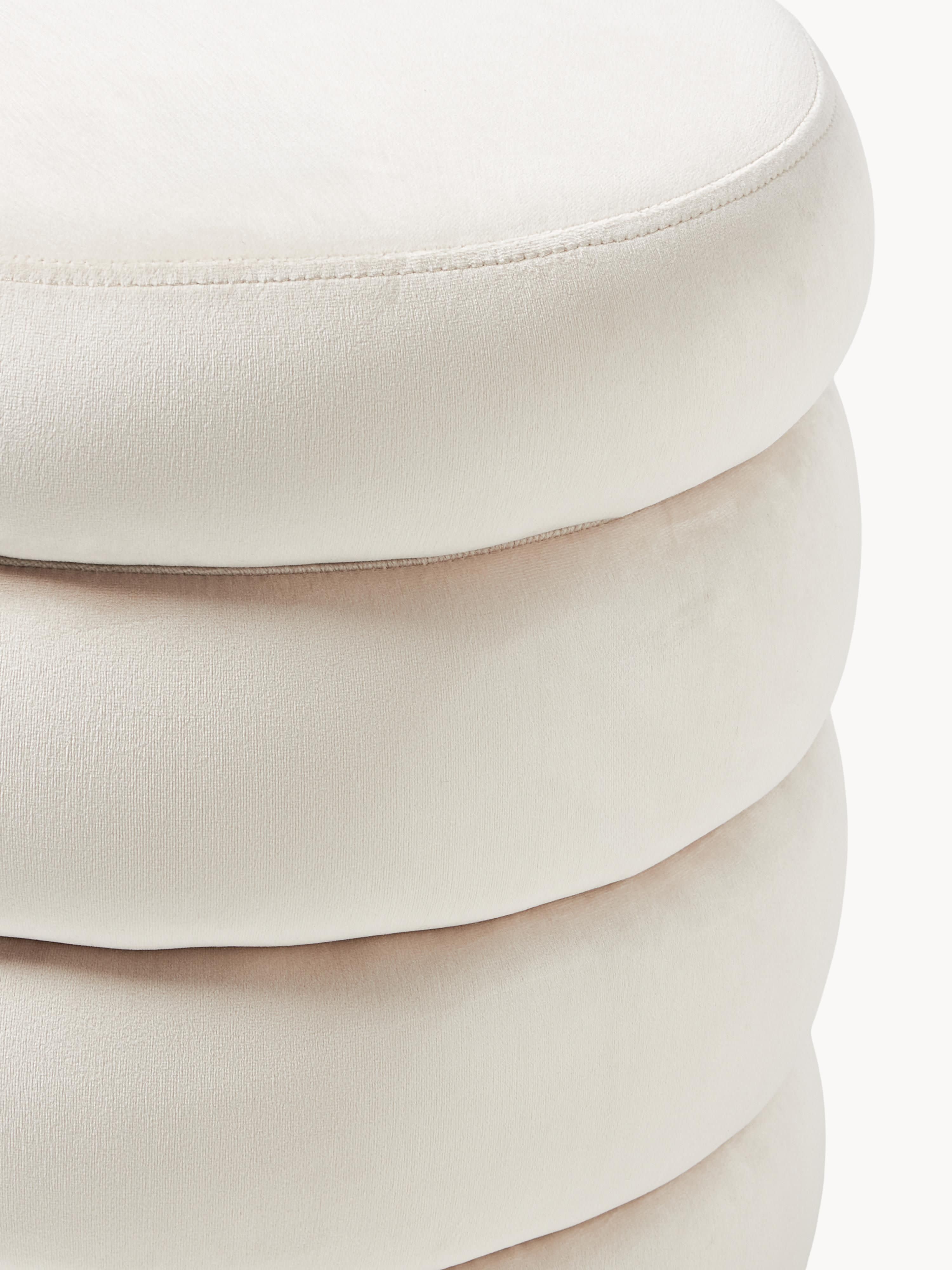 Alto Velvet Upholstered Stool with Storage Space
