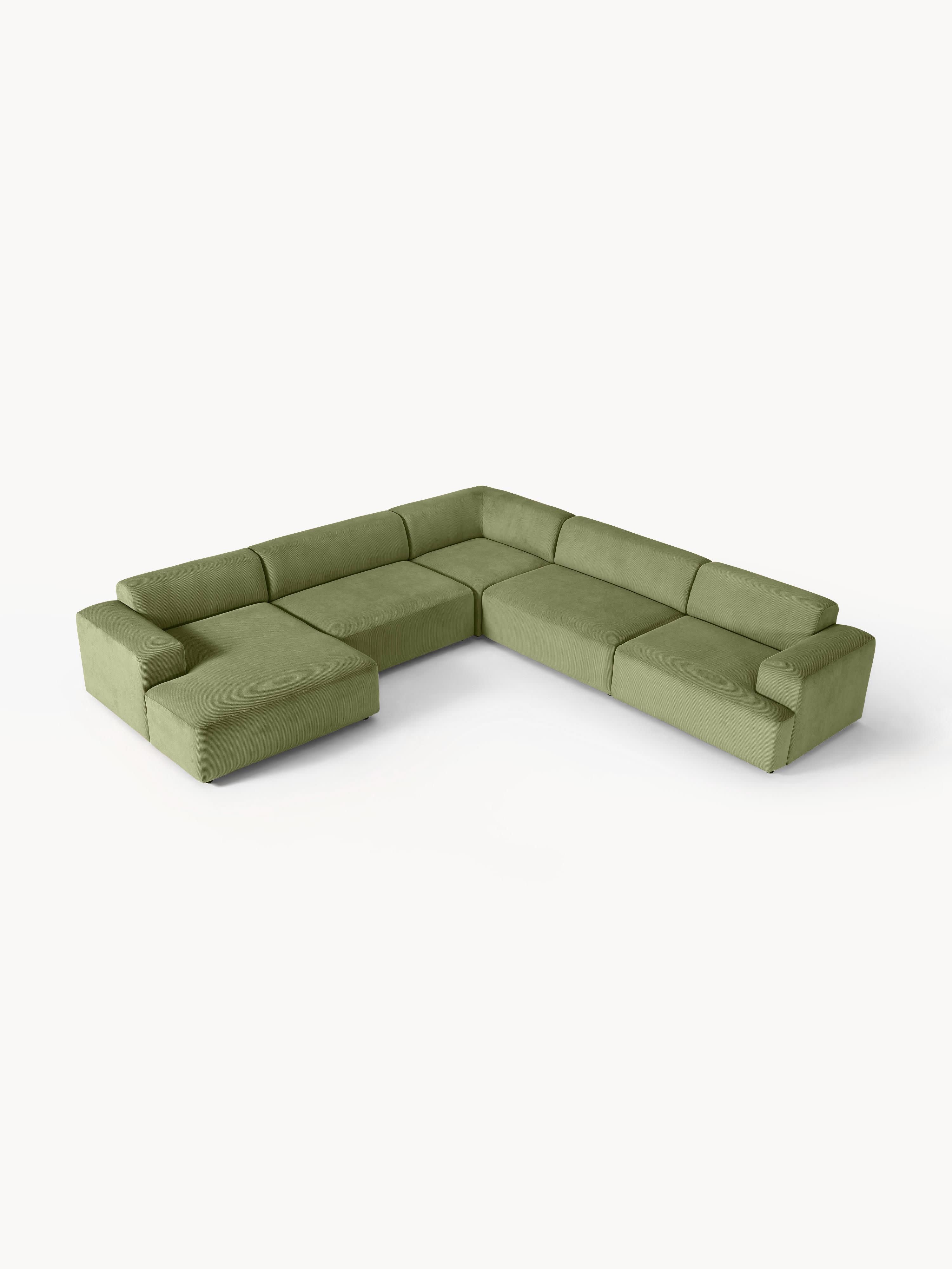 Melva XL Corduroy Corner Sofa