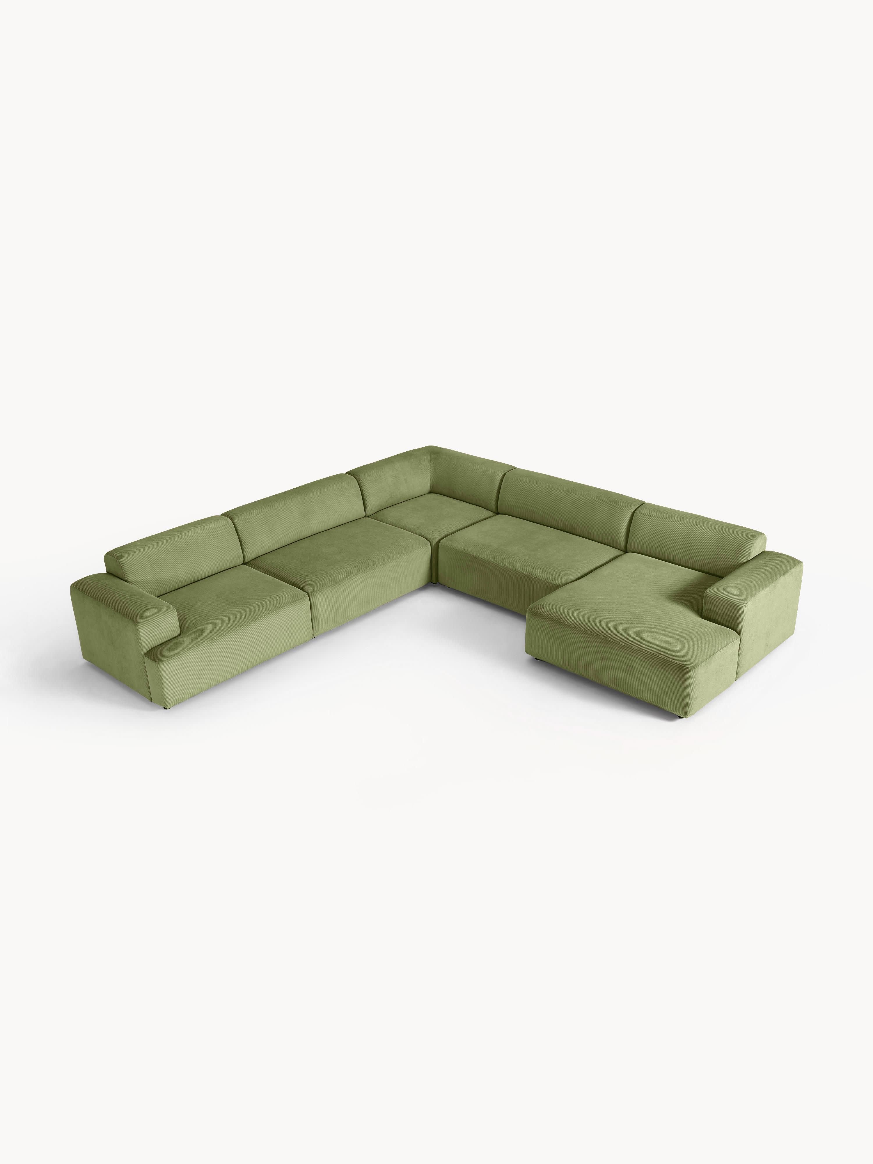 Melva XL Corduroy Corner Sofa