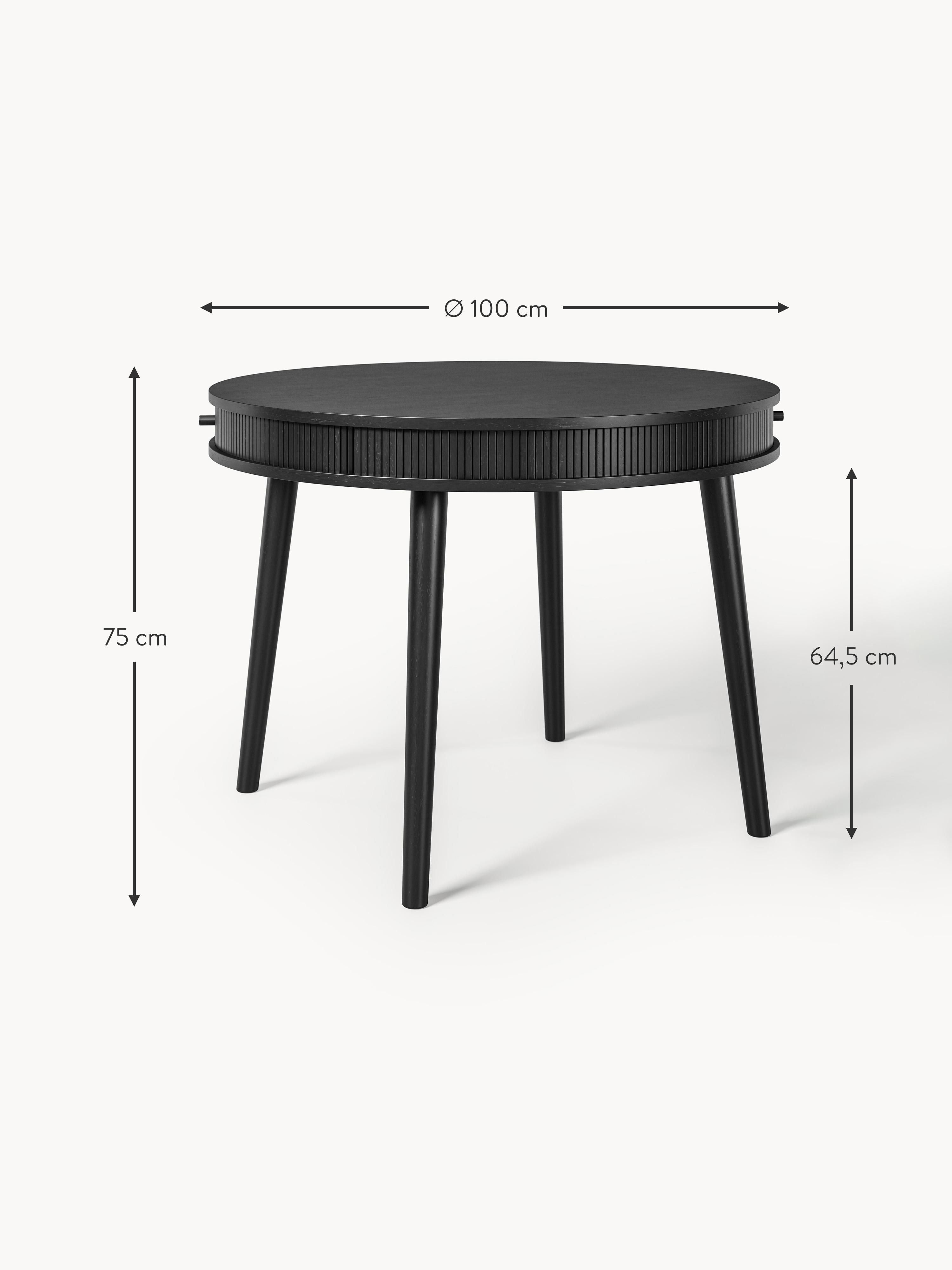 Calary Round Dining Table with Storage Space, in various sizes