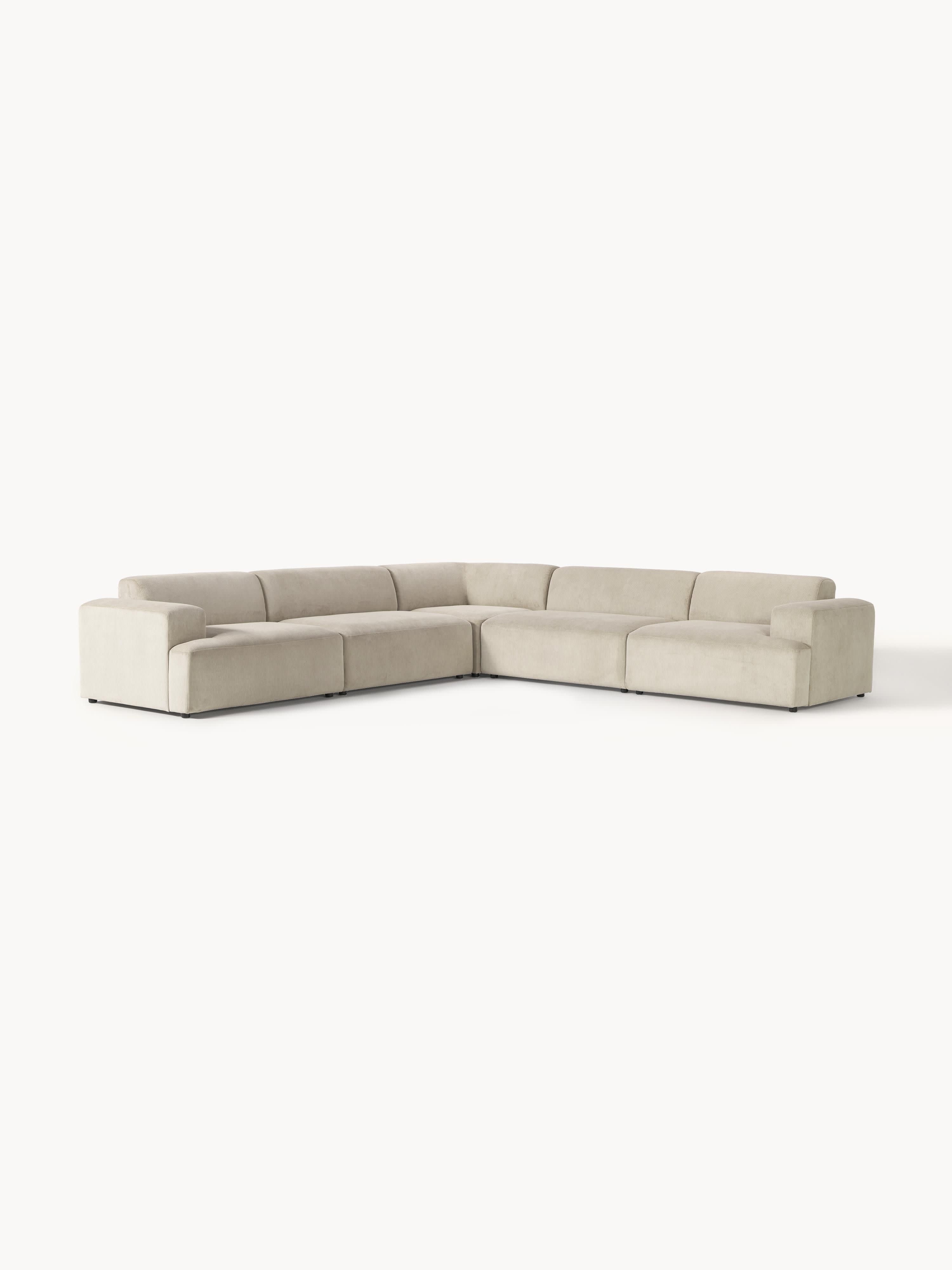 Melva Corduroy Corner Sofa (4-seater)