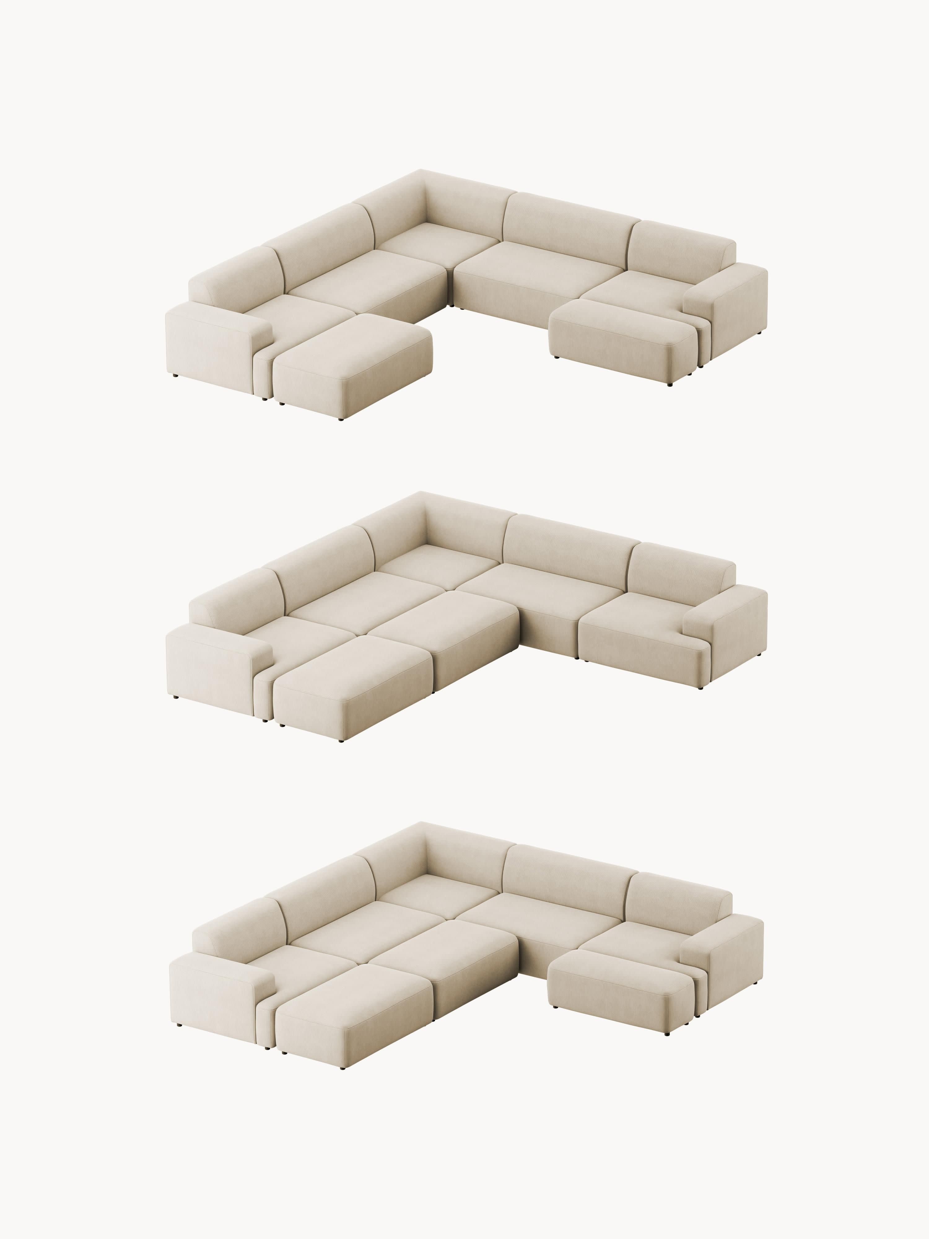 Melva Corduroy Corner Sofa (4-seater)