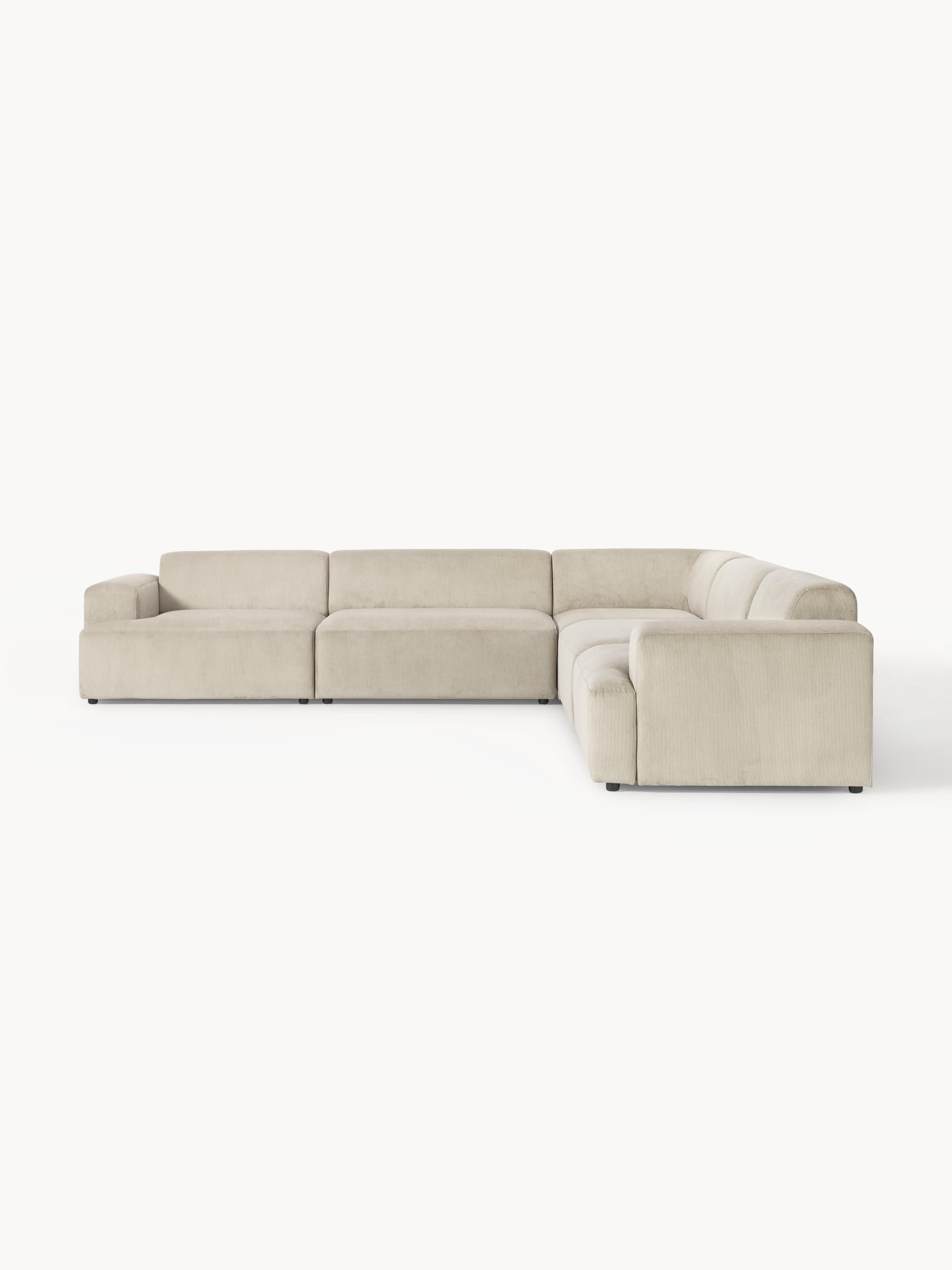 Melva Corduroy Corner Sofa (4-seater)