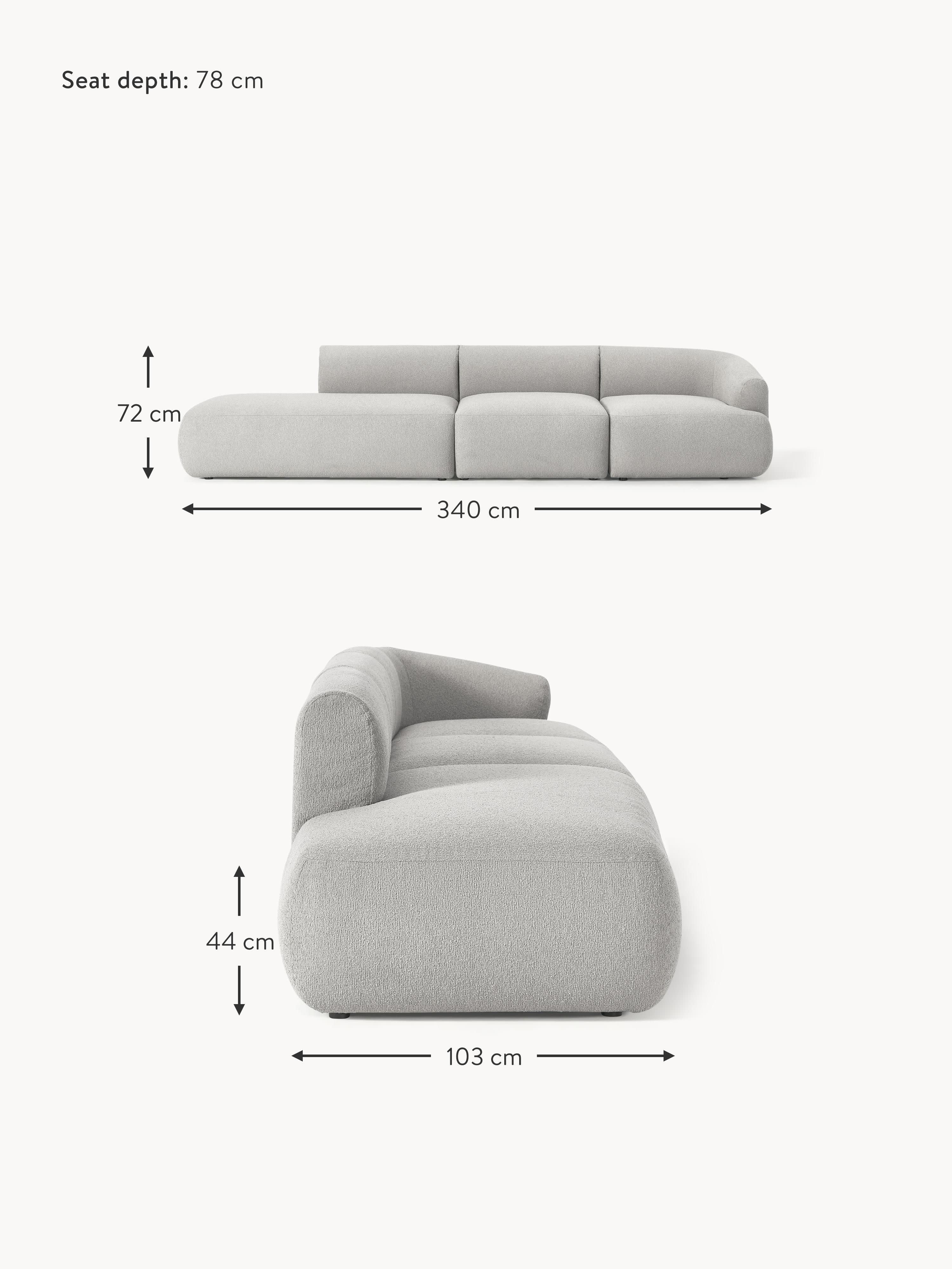 Sofia Modular Bouclé Chaise (4-seater)