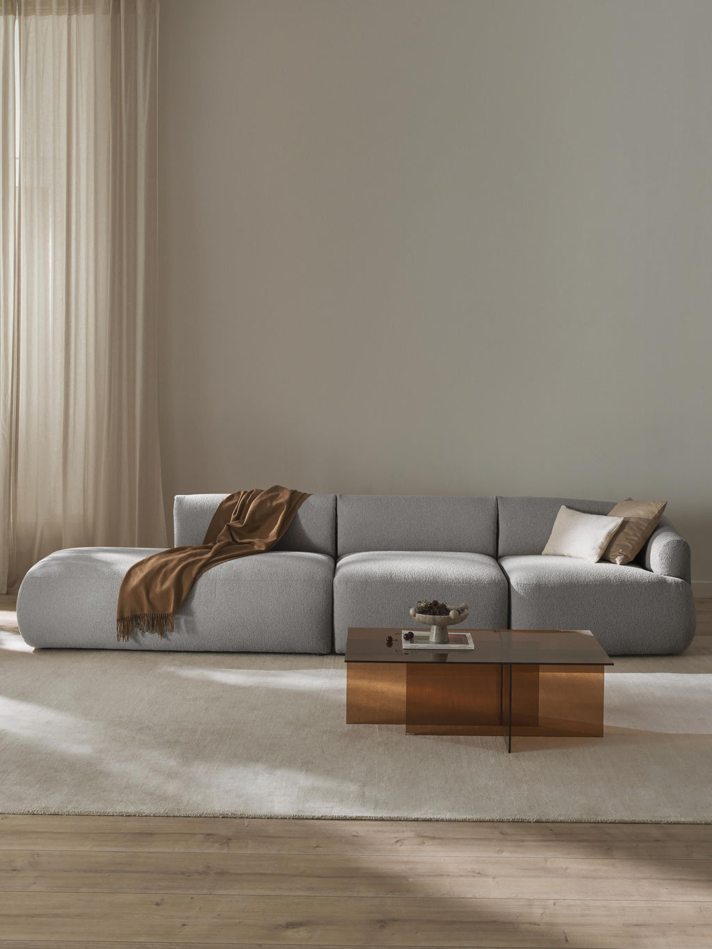 Sofia Modular Bouclé Chaise (4-seater)