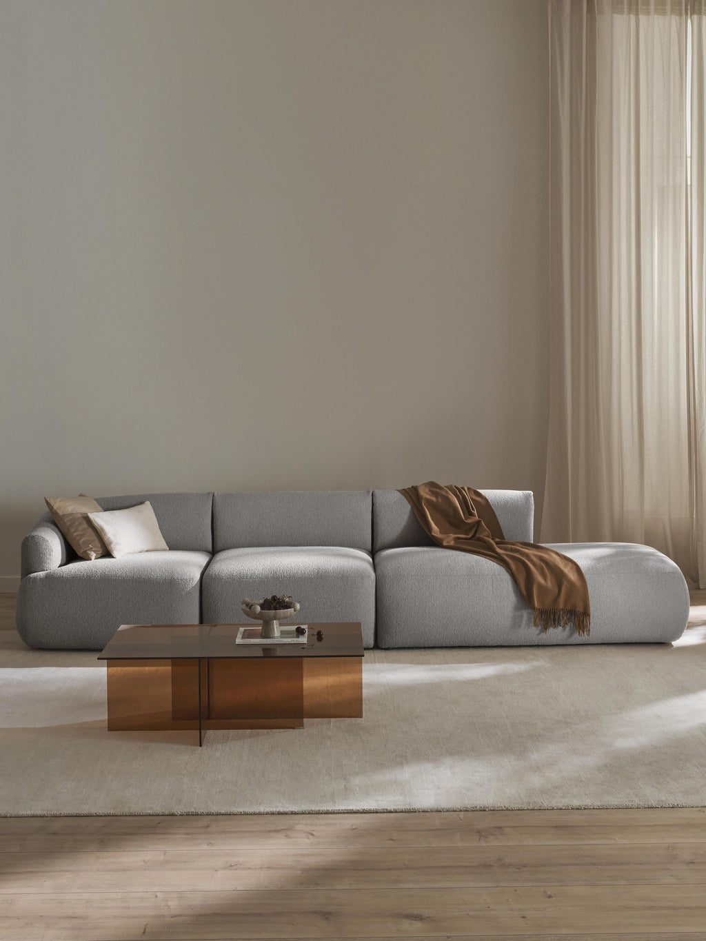 Sofia Modular Bouclé Chaise (4-seater)