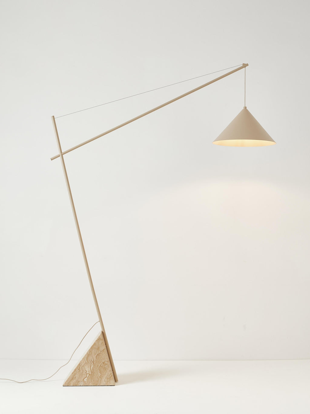 Reyna Large Reading Lamp with Travertine Base