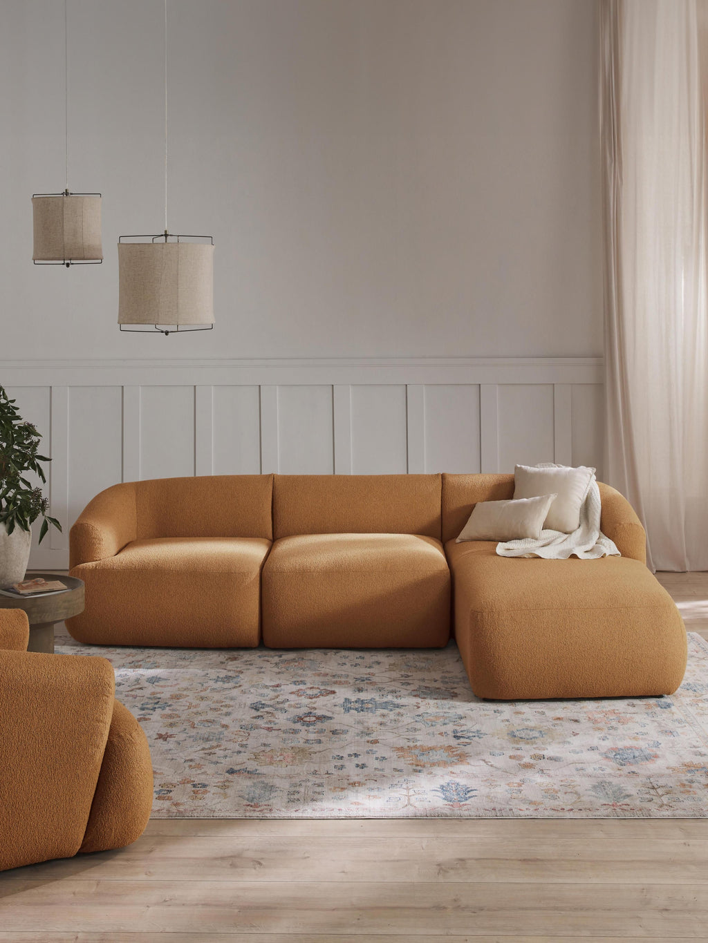 Sofia Modular Bouclé Corner Sofa (4-seater)