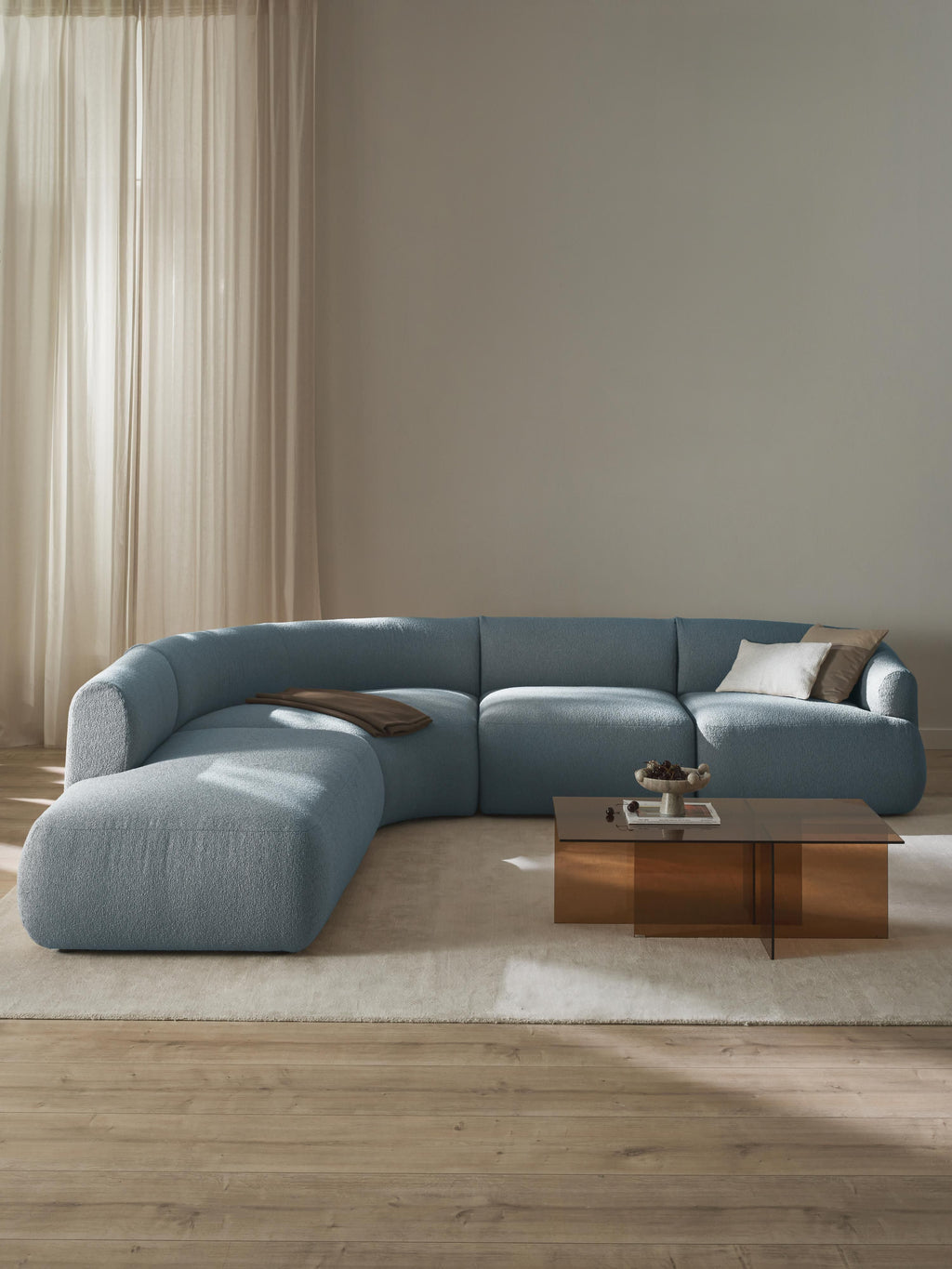 Sofia Modular Bouclé Corner Sofa (4-seater)