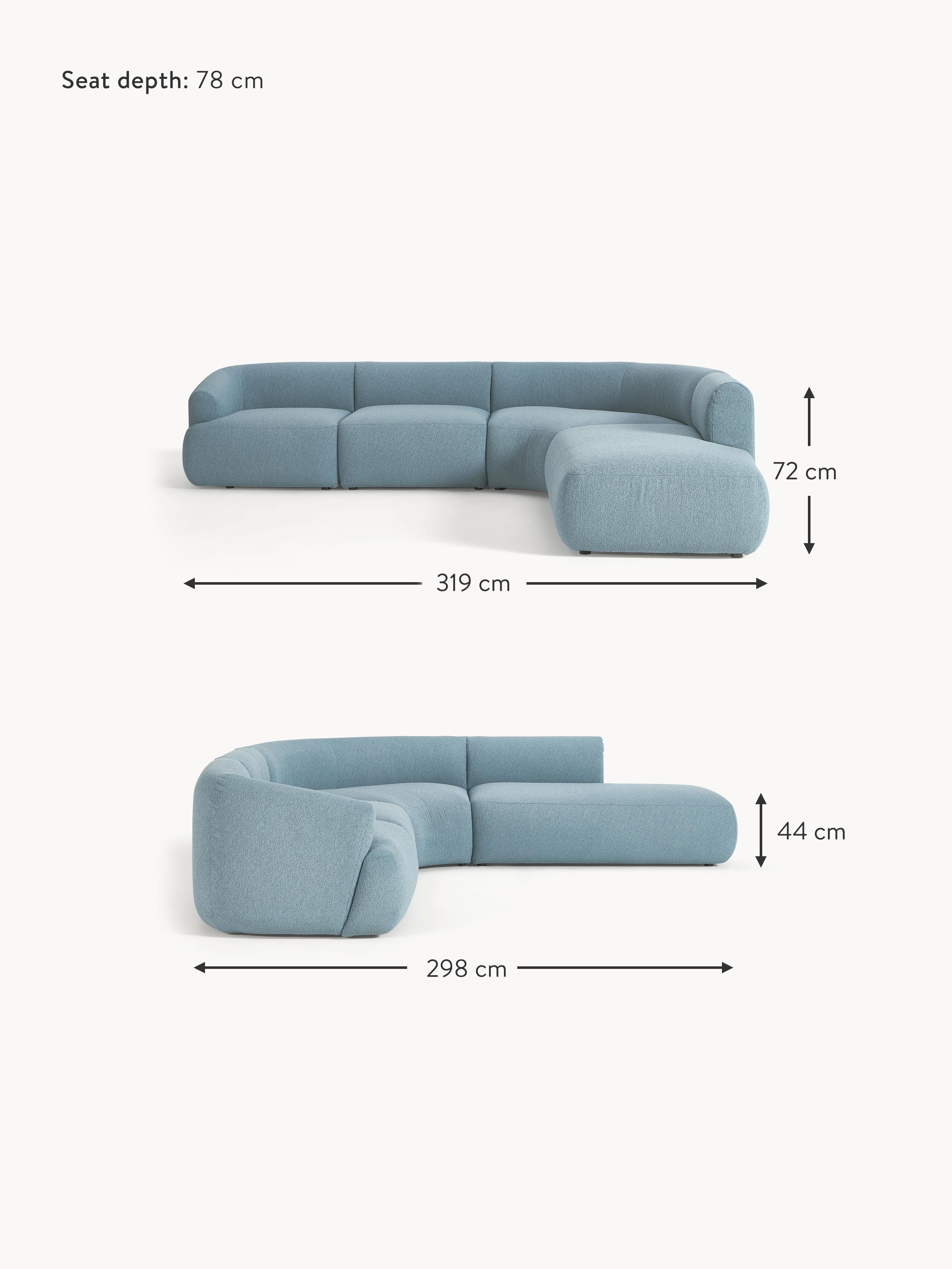 Sofia Modular Bouclé Corner Sofa (4-seater)