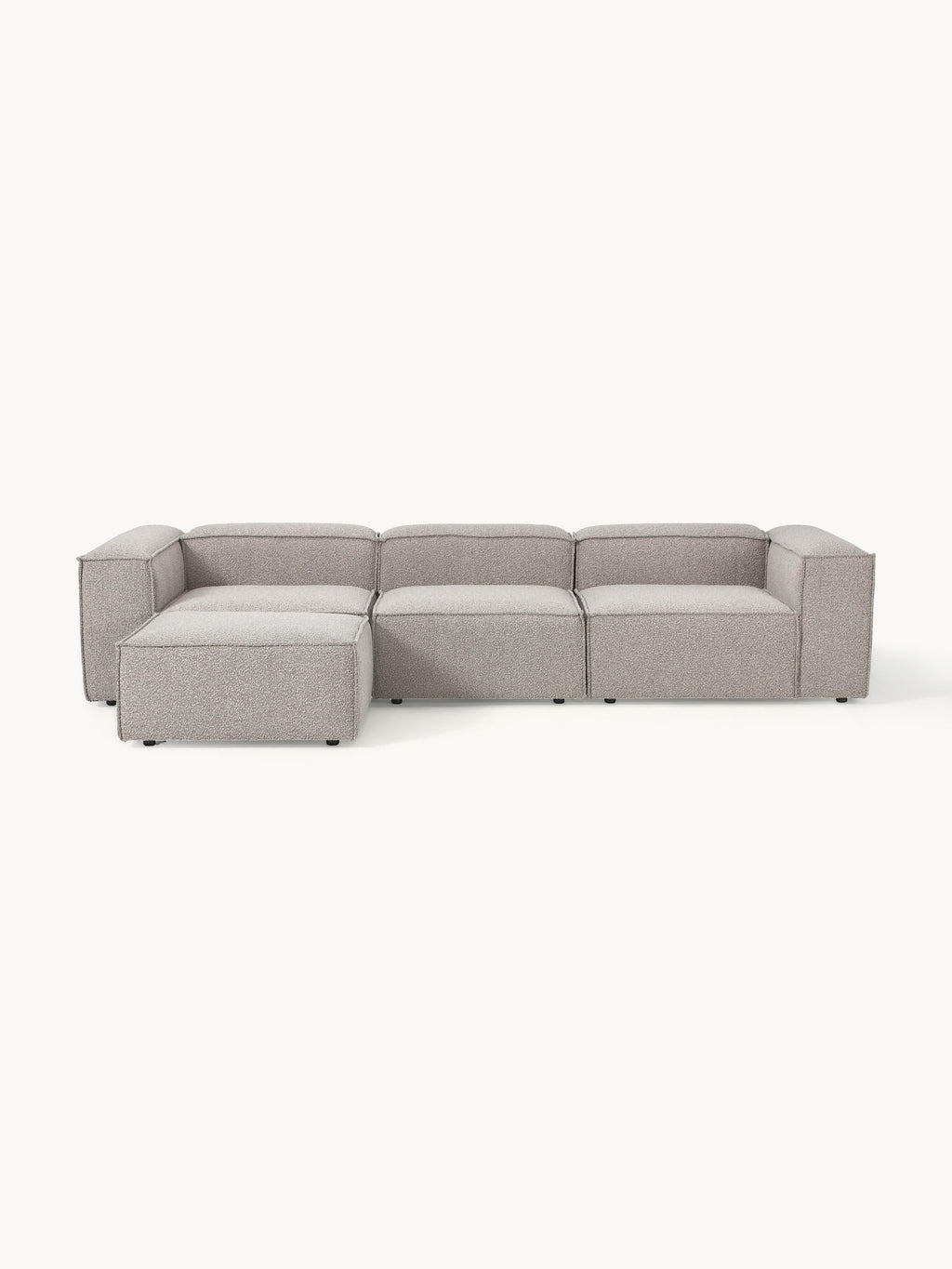 Lennon Bouclé Modular Sofa (4-seater) with Ottoman (left/right)