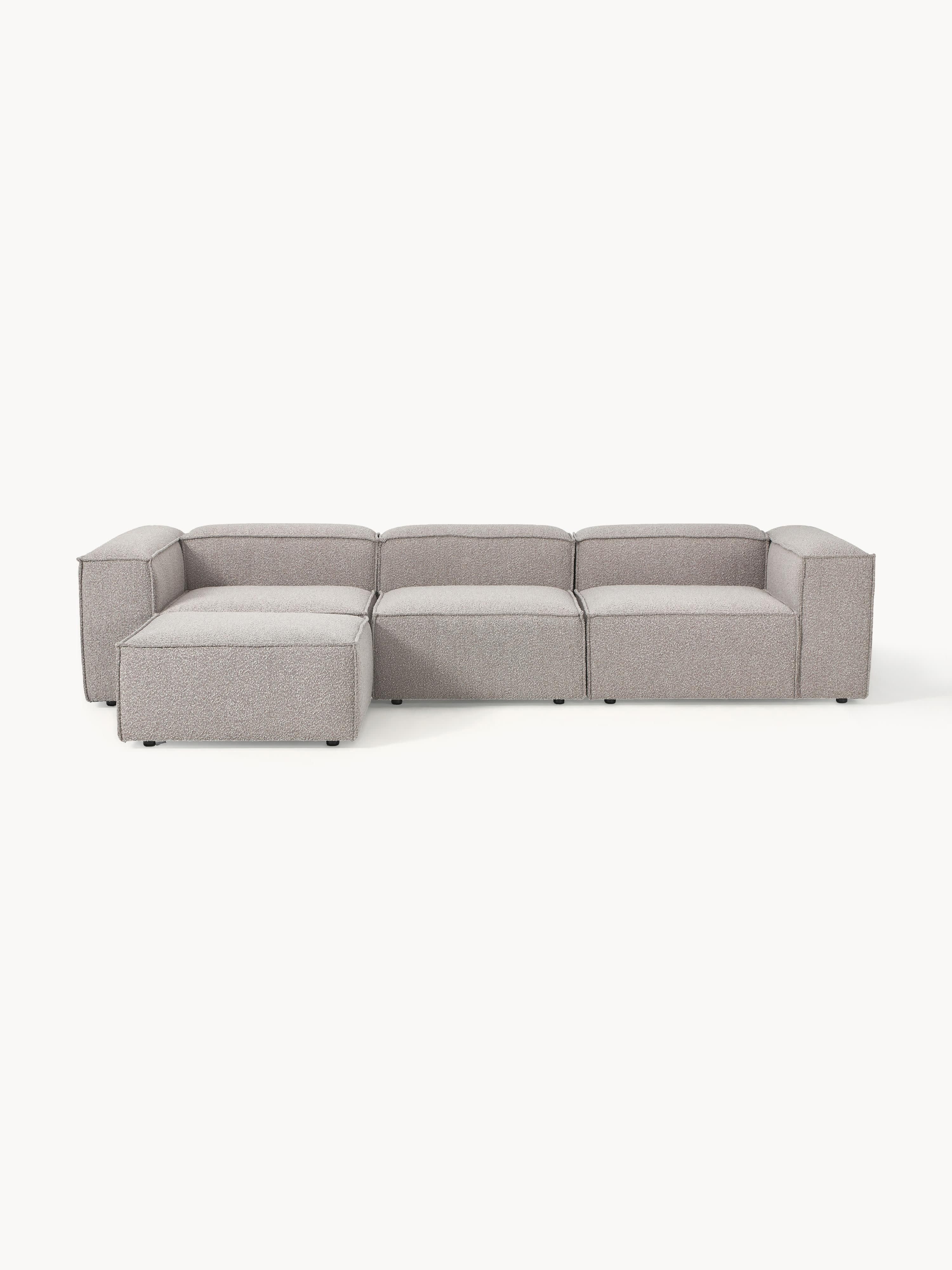 Lennon Bouclé Modular Sofa (4-seater) with Ottoman (left/right)