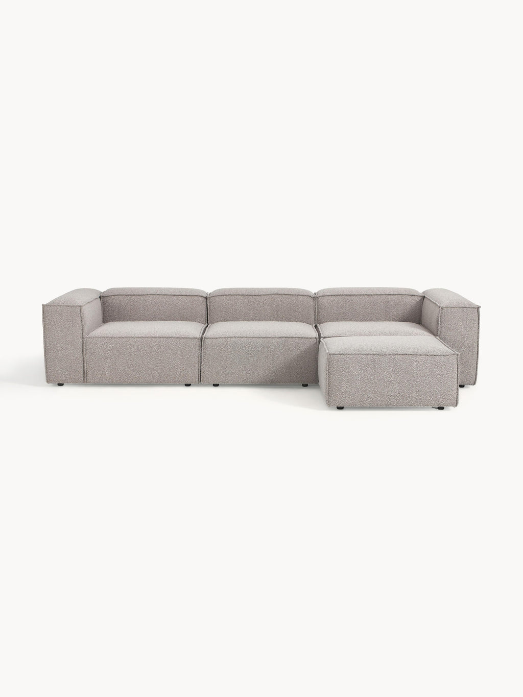 Gallery image 1 - Bouclé Modular Sofa Lennon (4-seater) with Ottoman (left/right)